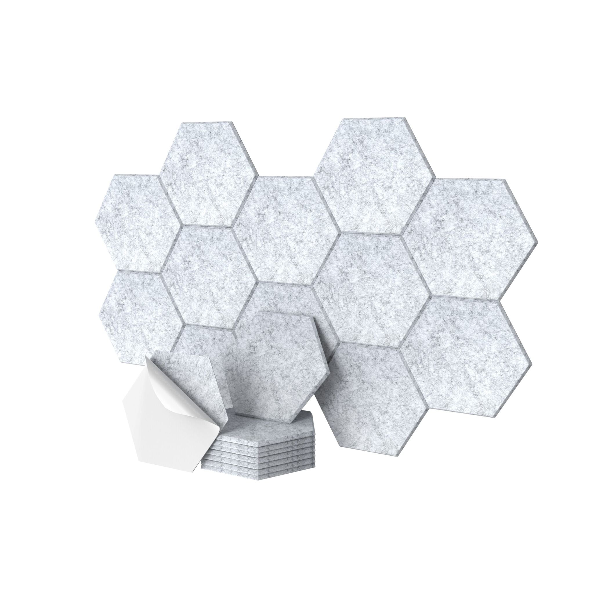 Hexagon Akustikplatten 36er-Set selbstklebend Grau von Relaxdays