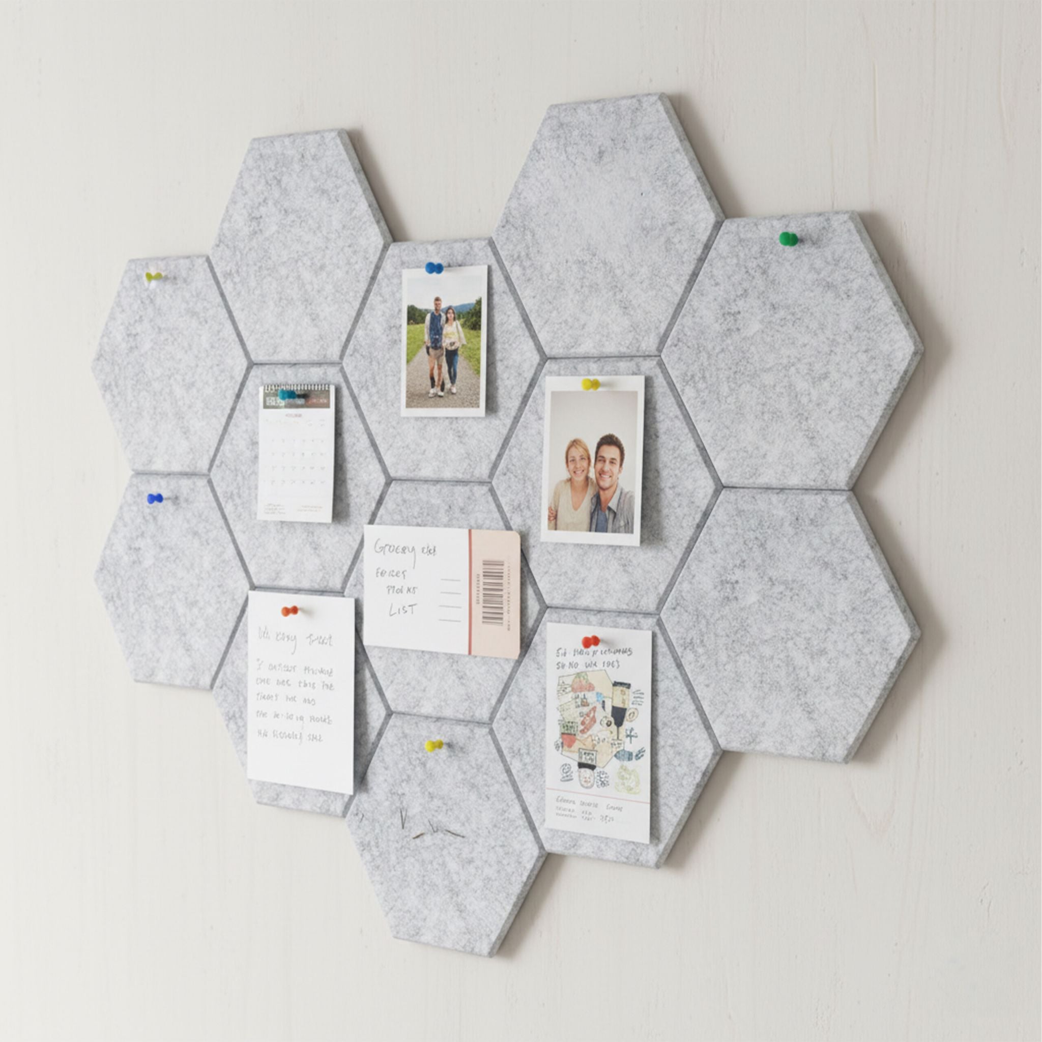 Hexagon Akustikplatten 36er-Set selbstklebend Grau von Relaxdays