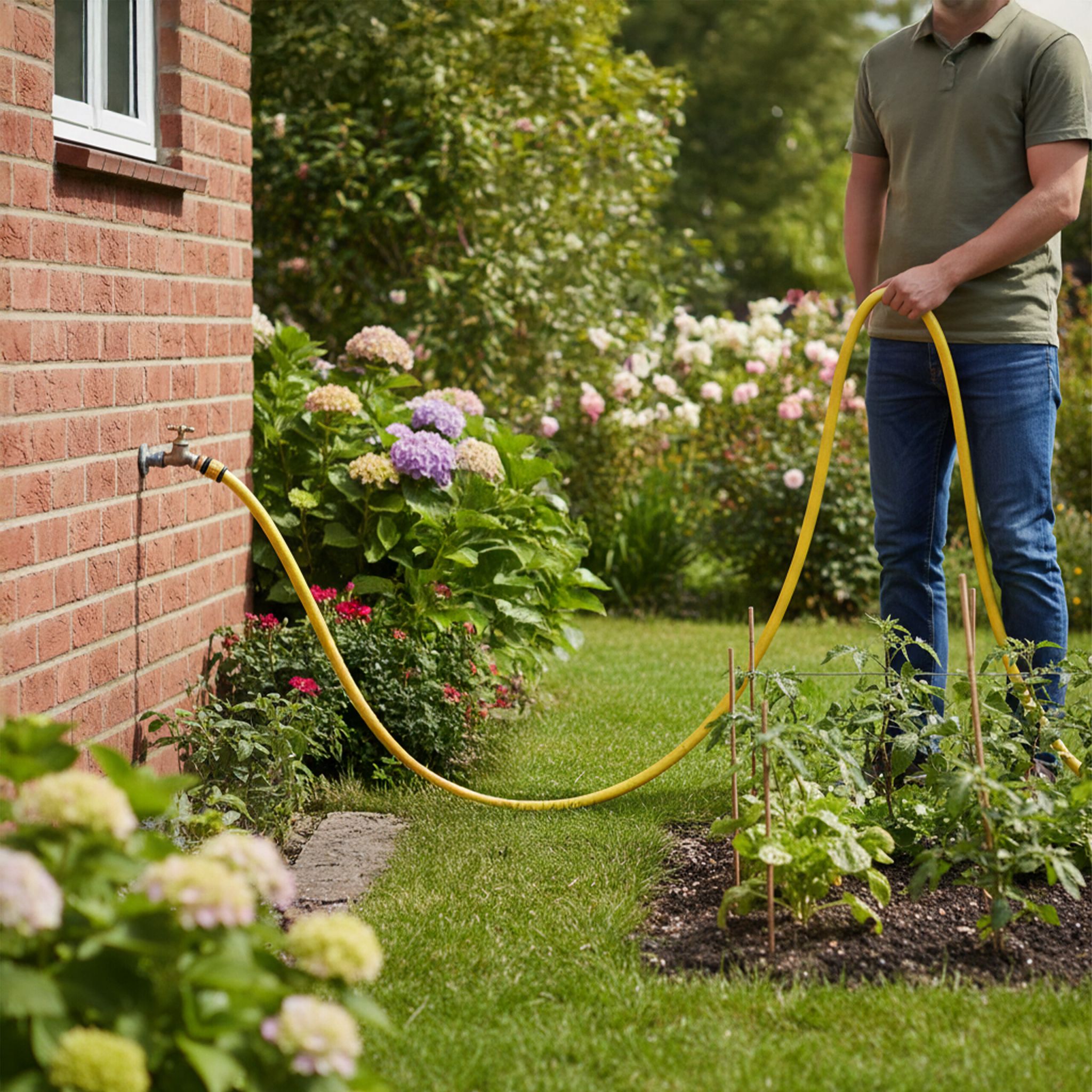 Wetterfester Gartenschlauch Gelb von Relaxdays