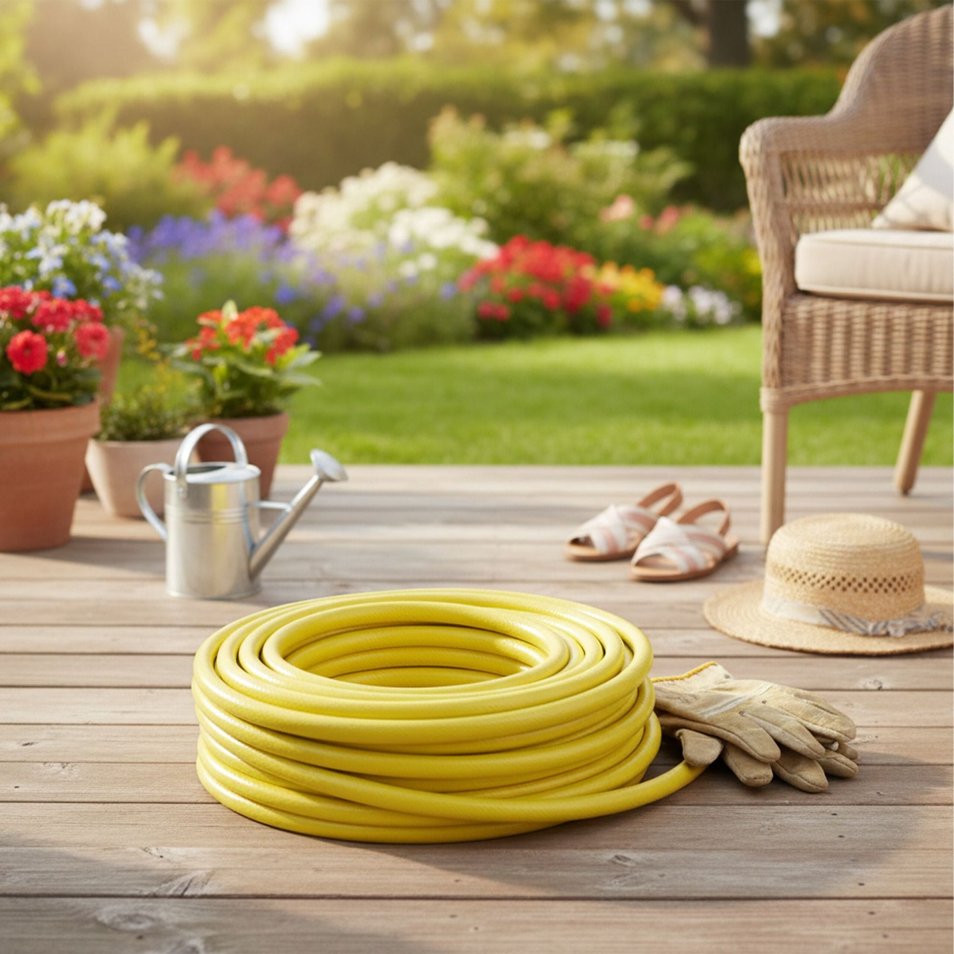 Wetterfester Gartenschlauch Gelb von Relaxdays