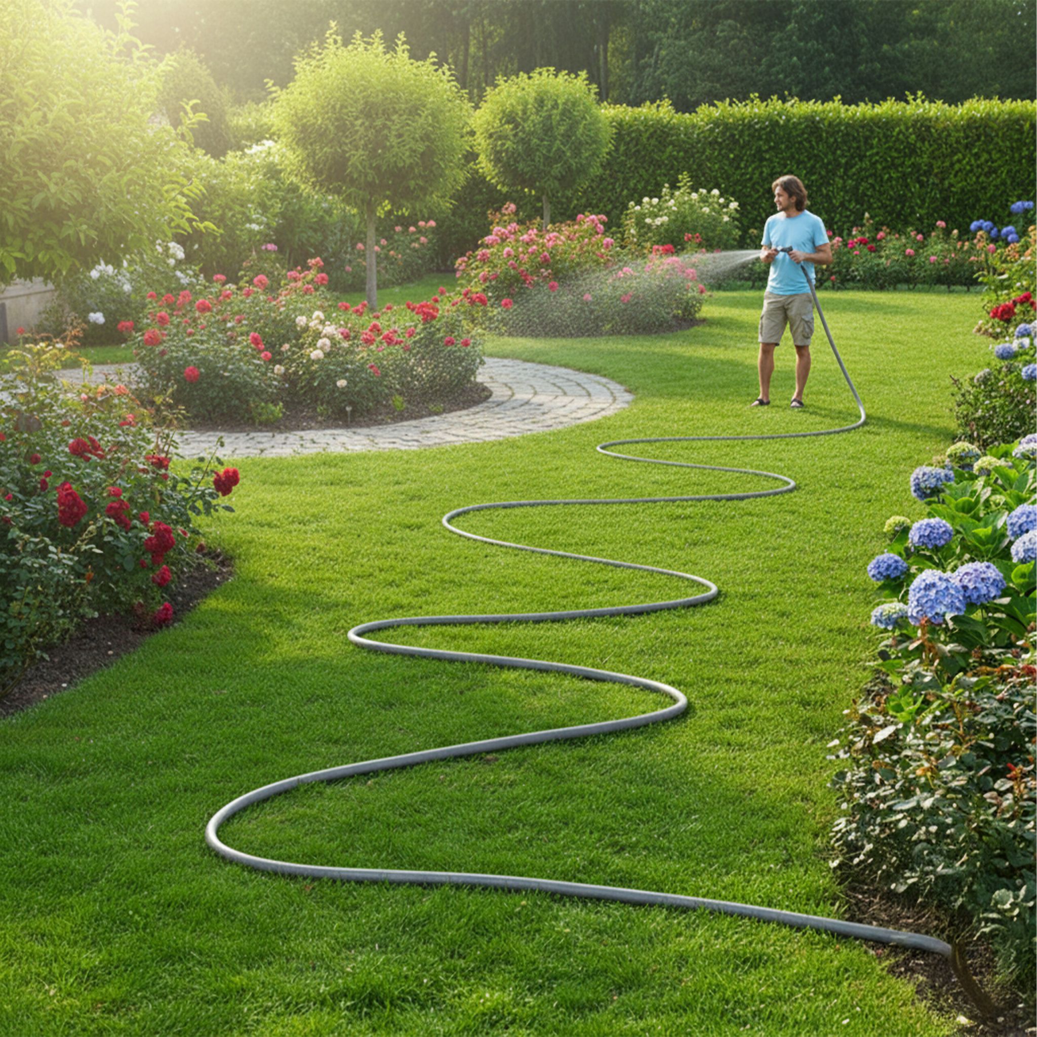 Wetterfester Gartenschlauch Grau von Relaxdays