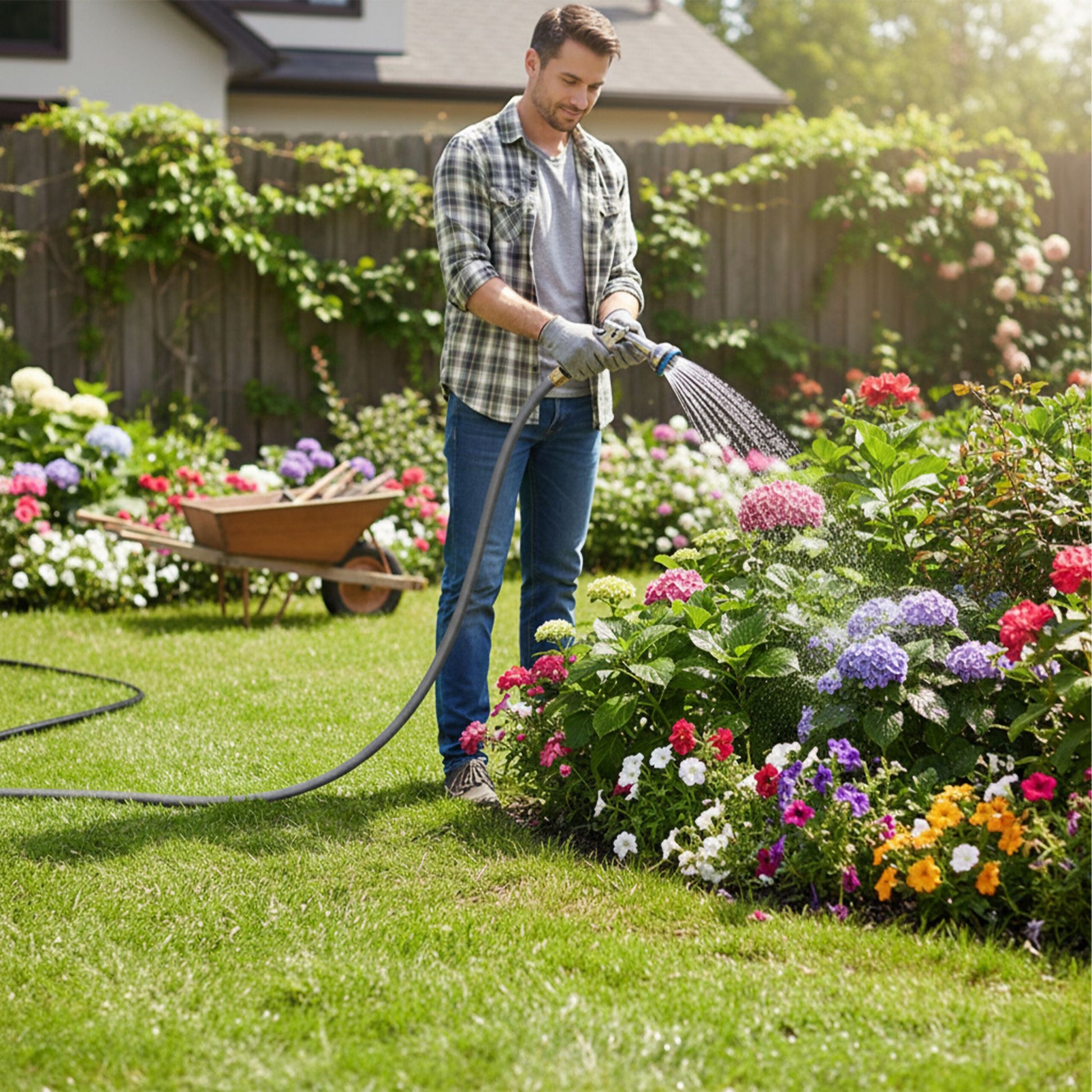 Wetterfester Gartenschlauch Grau von Relaxdays