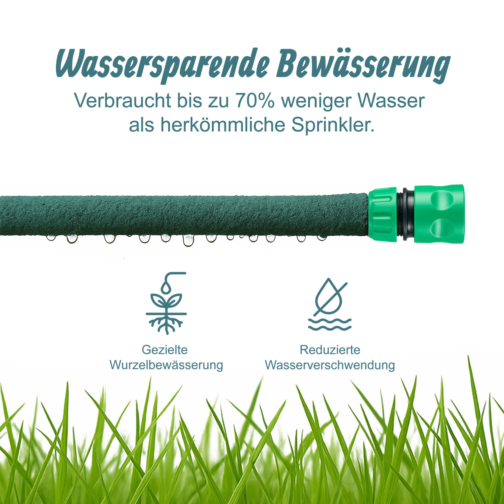 Anschlussfertiger Tropfschlauch Grün von Relaxdays