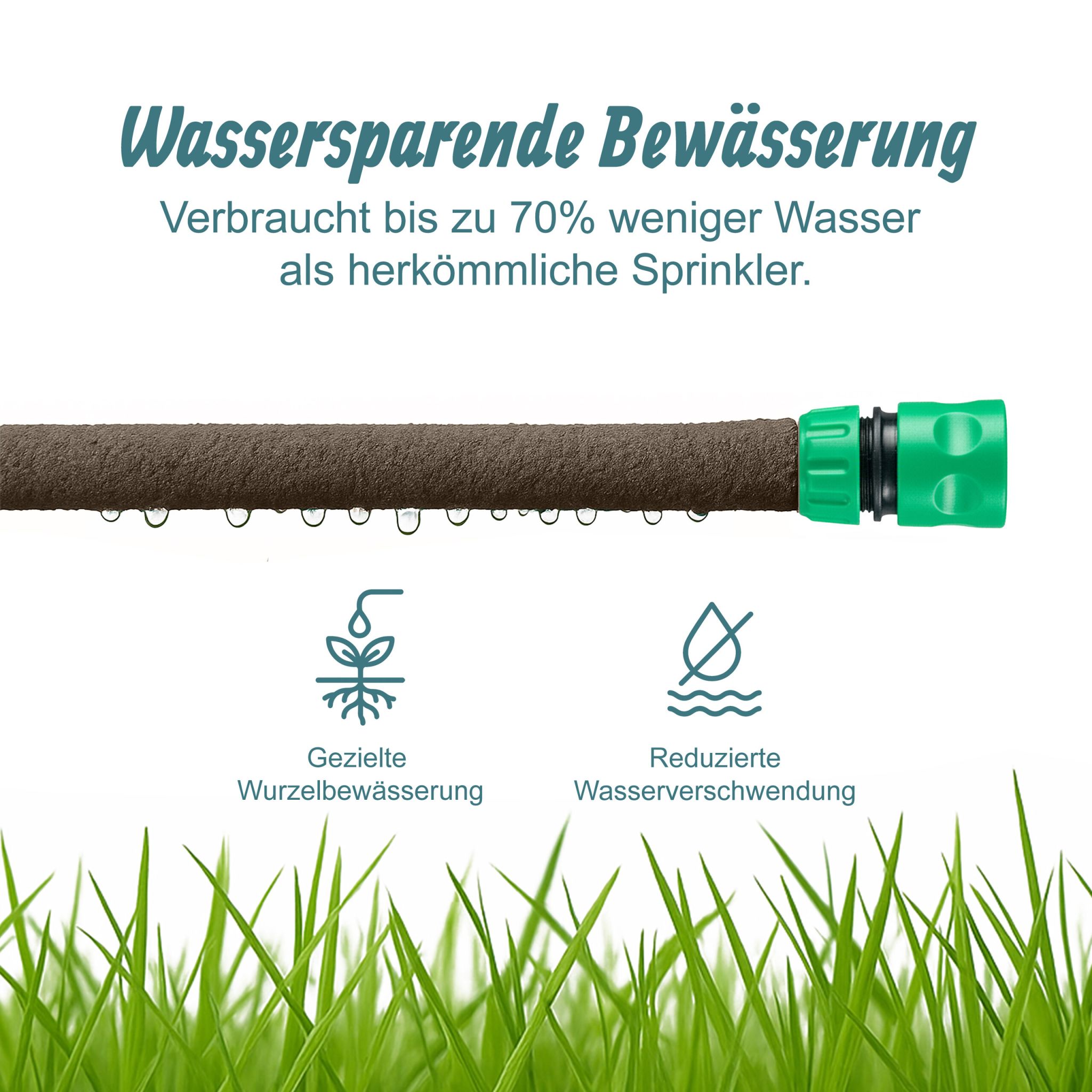 Anschlussfertiger Tropfschlauch Braun von Relaxdays