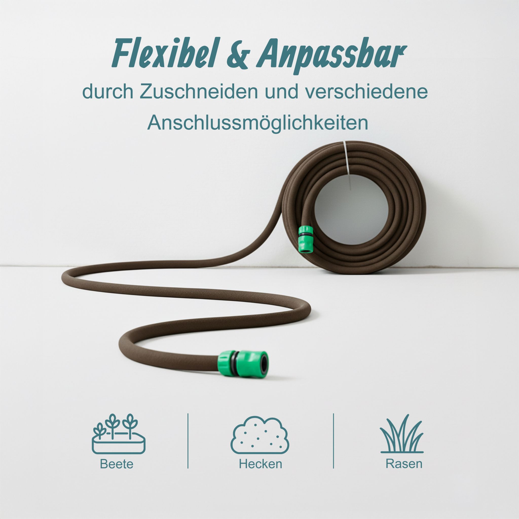 Anschlussfertiger Tropfschlauch Braun von Relaxdays