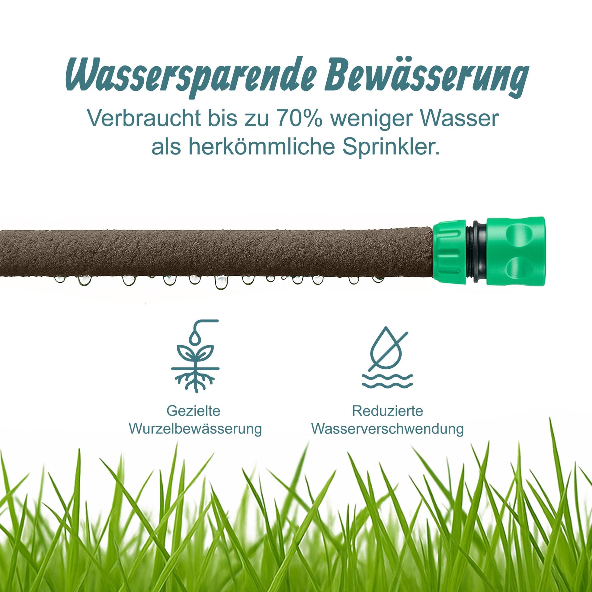 Anschlussfertiger Tropfschlauch Braun von Relaxdays