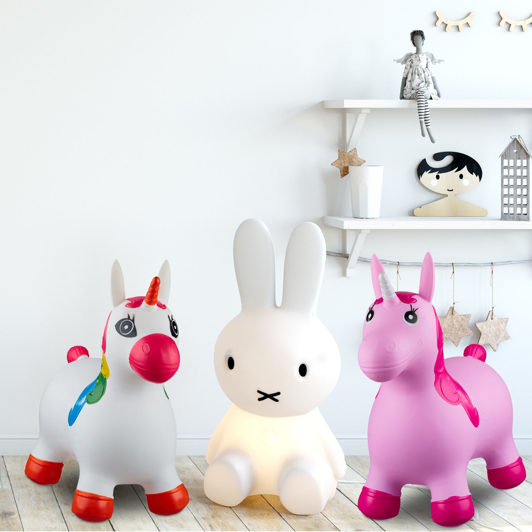 Hüpftier Einhorn Pink-Rot von Relaxdays