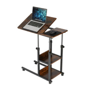 Höhenverstellbarer Laptoptisch Dunkelbraun-Schwarz von Relaxdays