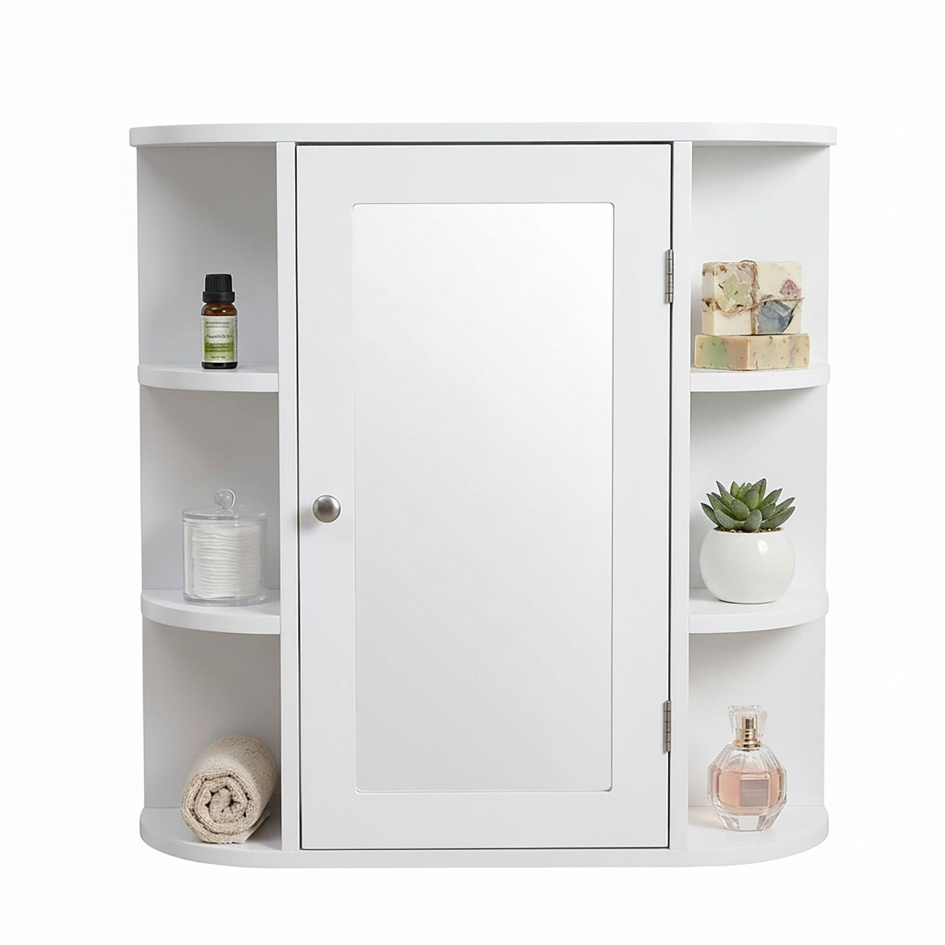 Spiegelschrank mit 10 Fächern Weiss von Relaxdays