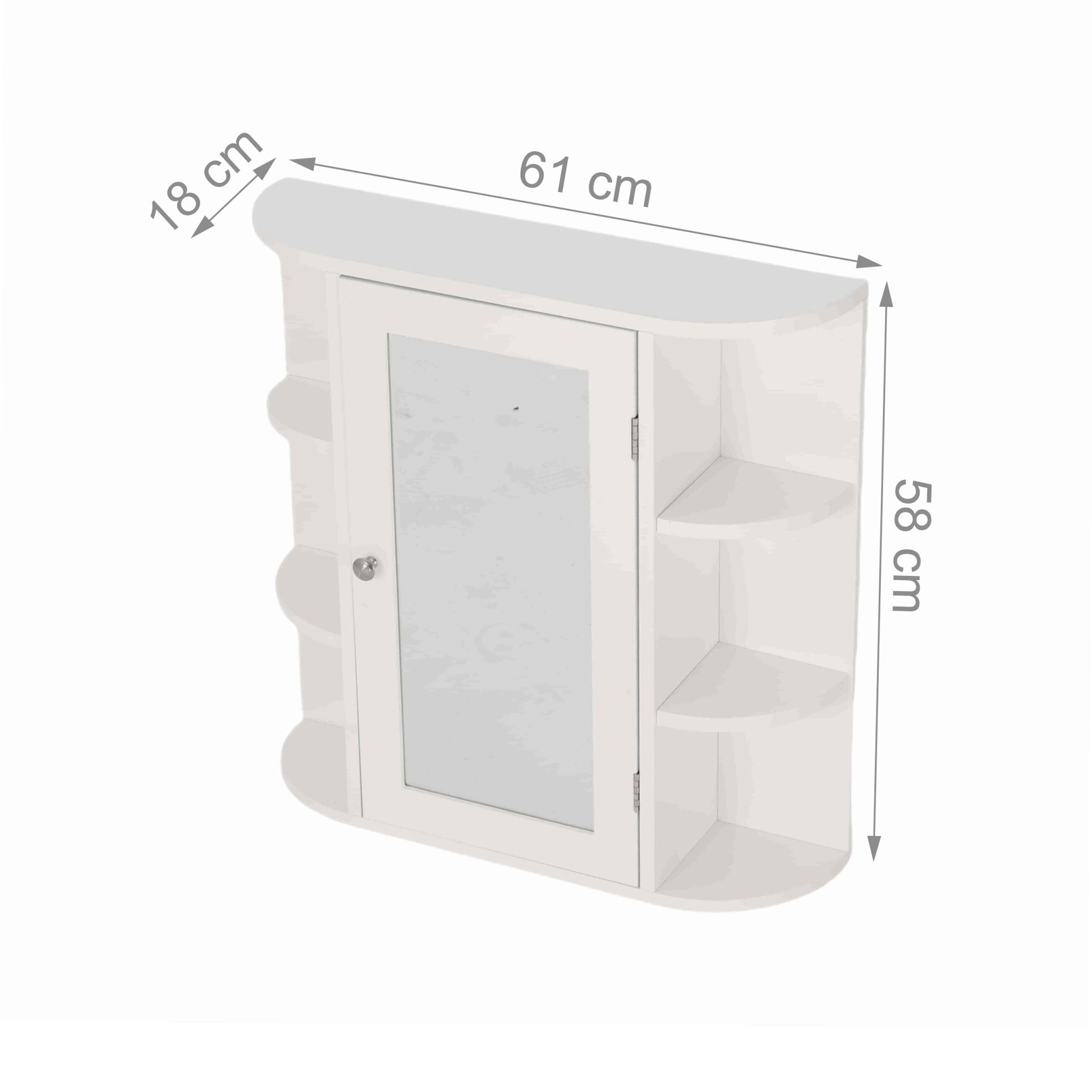 Spiegelschrank mit 10 Fächern Weiss von Relaxdays