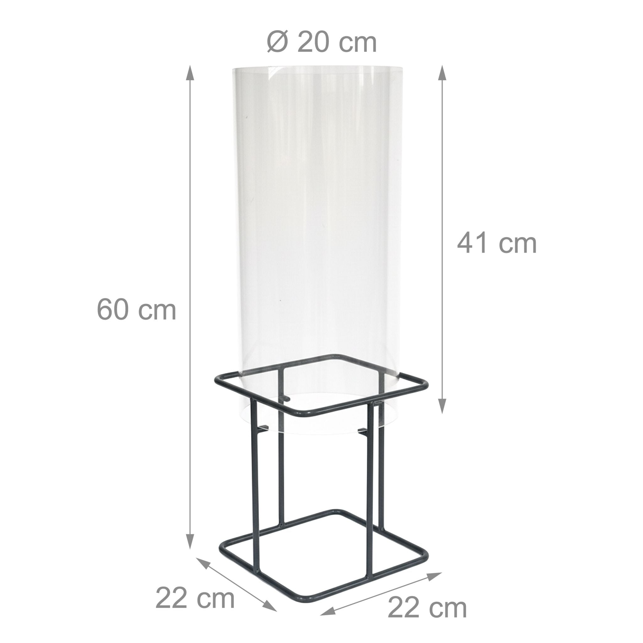 Fischsäule für Gartenteich Transparent-Grau von Relaxdays