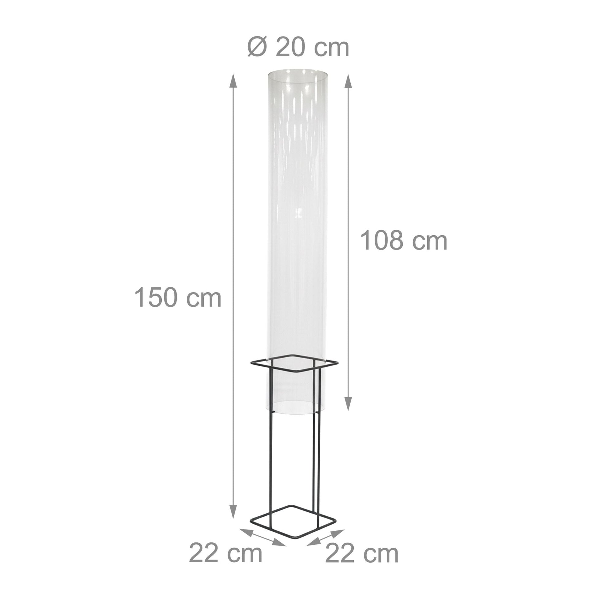 Fischsäule für Gartenteich Transparent-Grau von Relaxdays