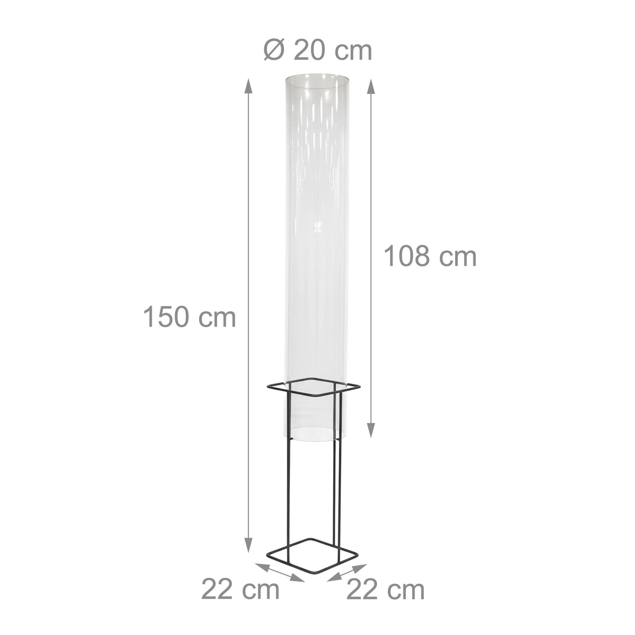 Fischsäule für Gartenteich Transparent-Grau von Relaxdays