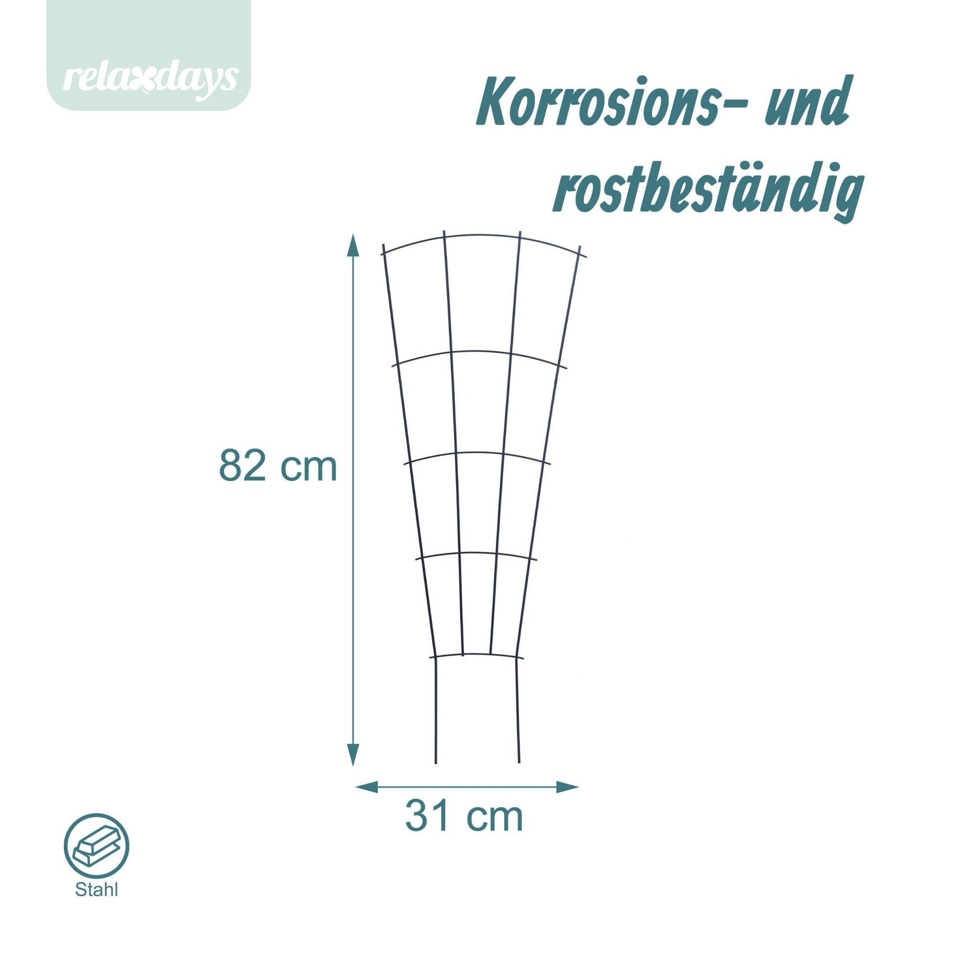 Pflanzenstütze 4er-Set Metall Schwarz von Relaxdays