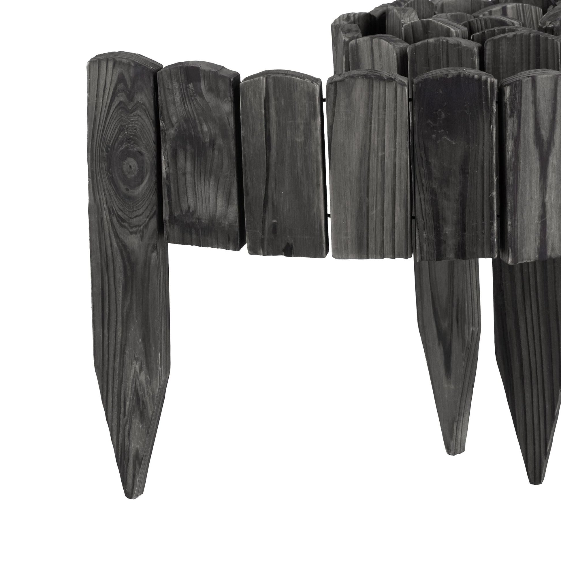 Beeteinfassung Holz flexibel Anthrazit von Relaxdays