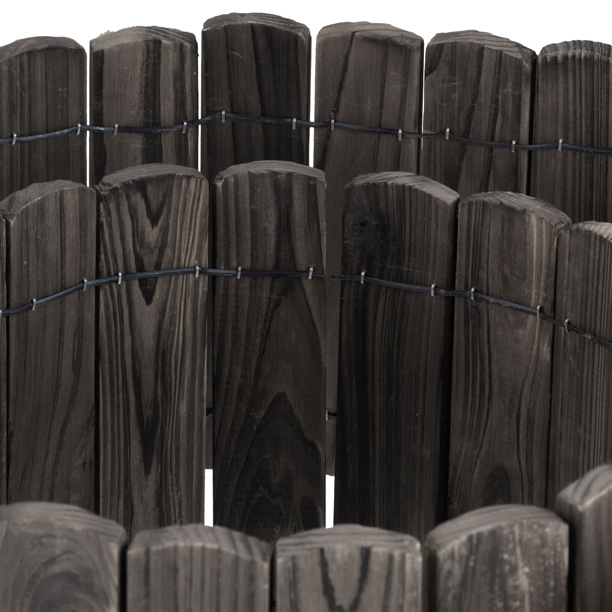 Beeteinfassung Holz flexibel Anthrazit von Relaxdays