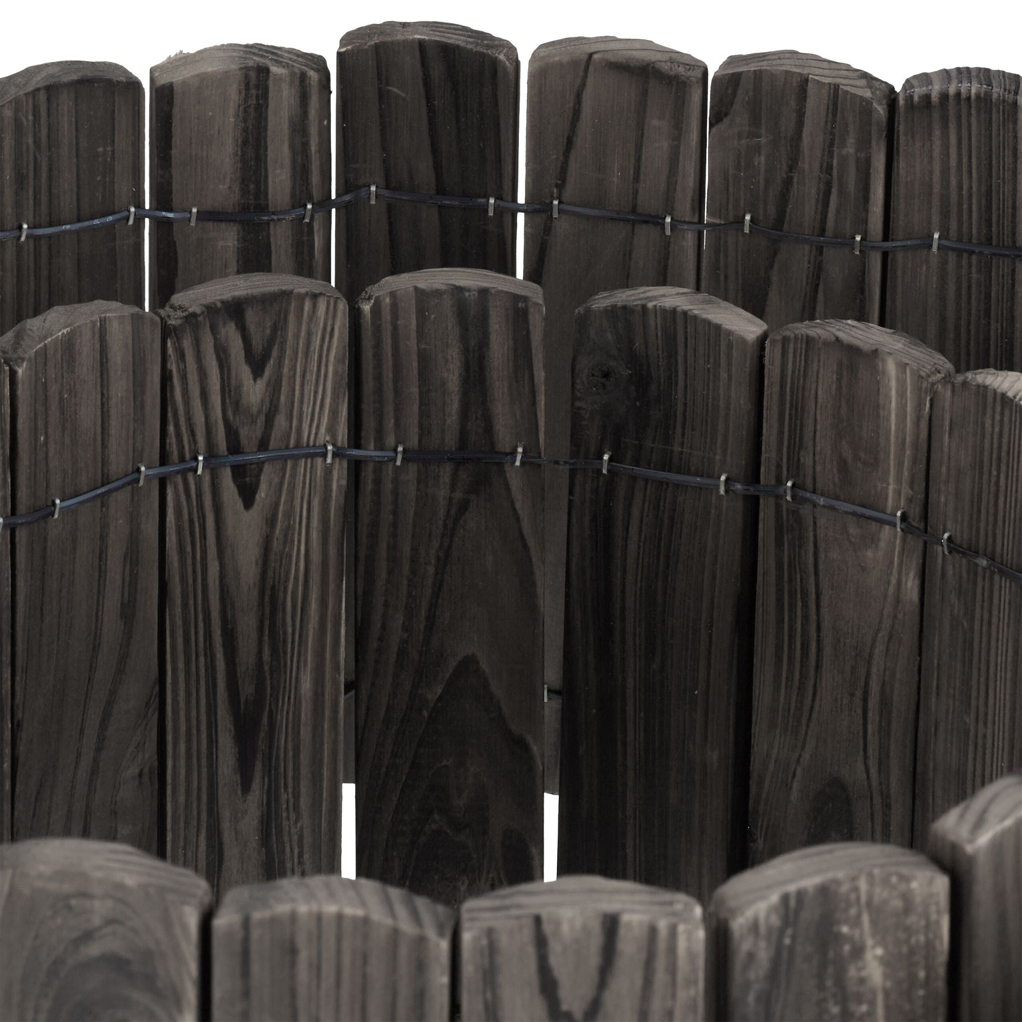 Beeteinfassung Holz flexibel Anthrazit von Relaxdays