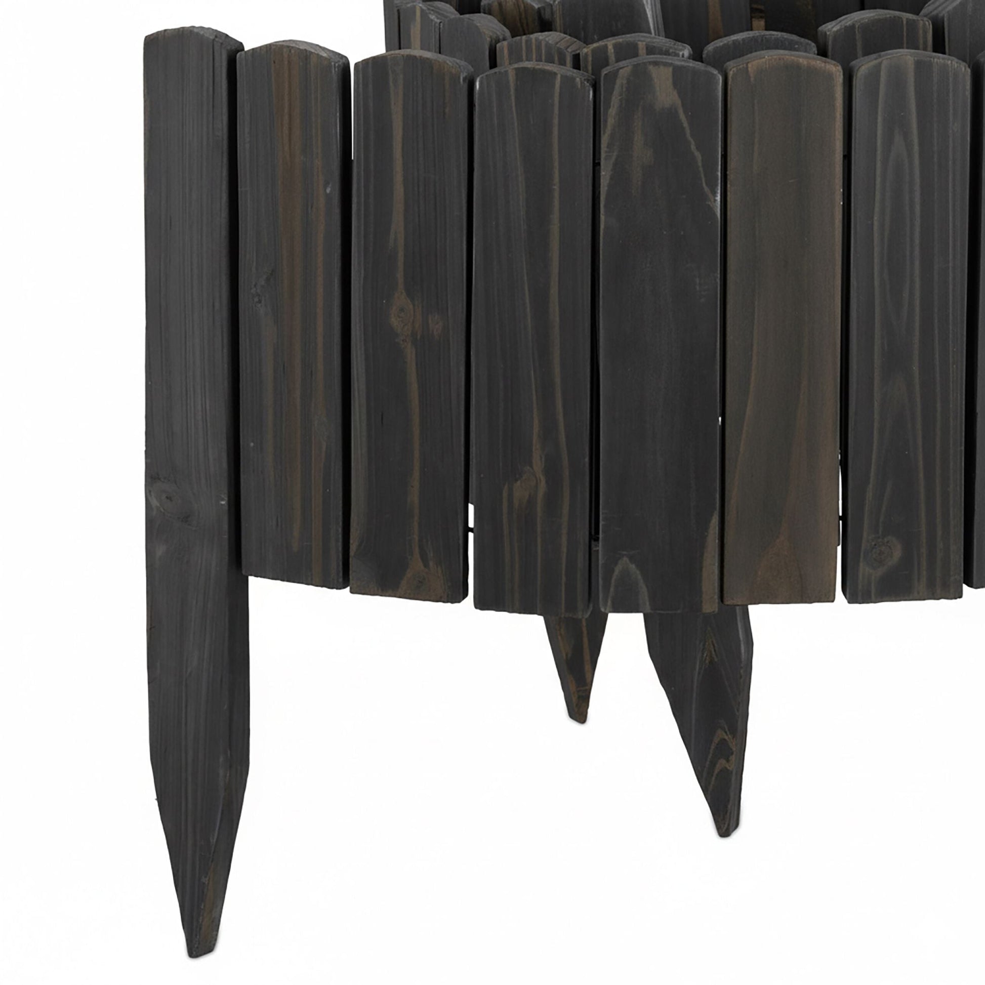 Beeteinfassung Holz flexibel Anthrazit von Relaxdays