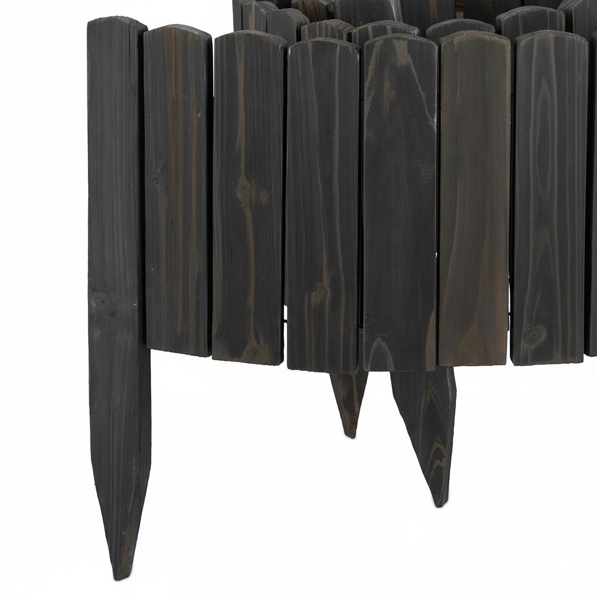 Beeteinfassung Holz flexibel Anthrazit von Relaxdays
