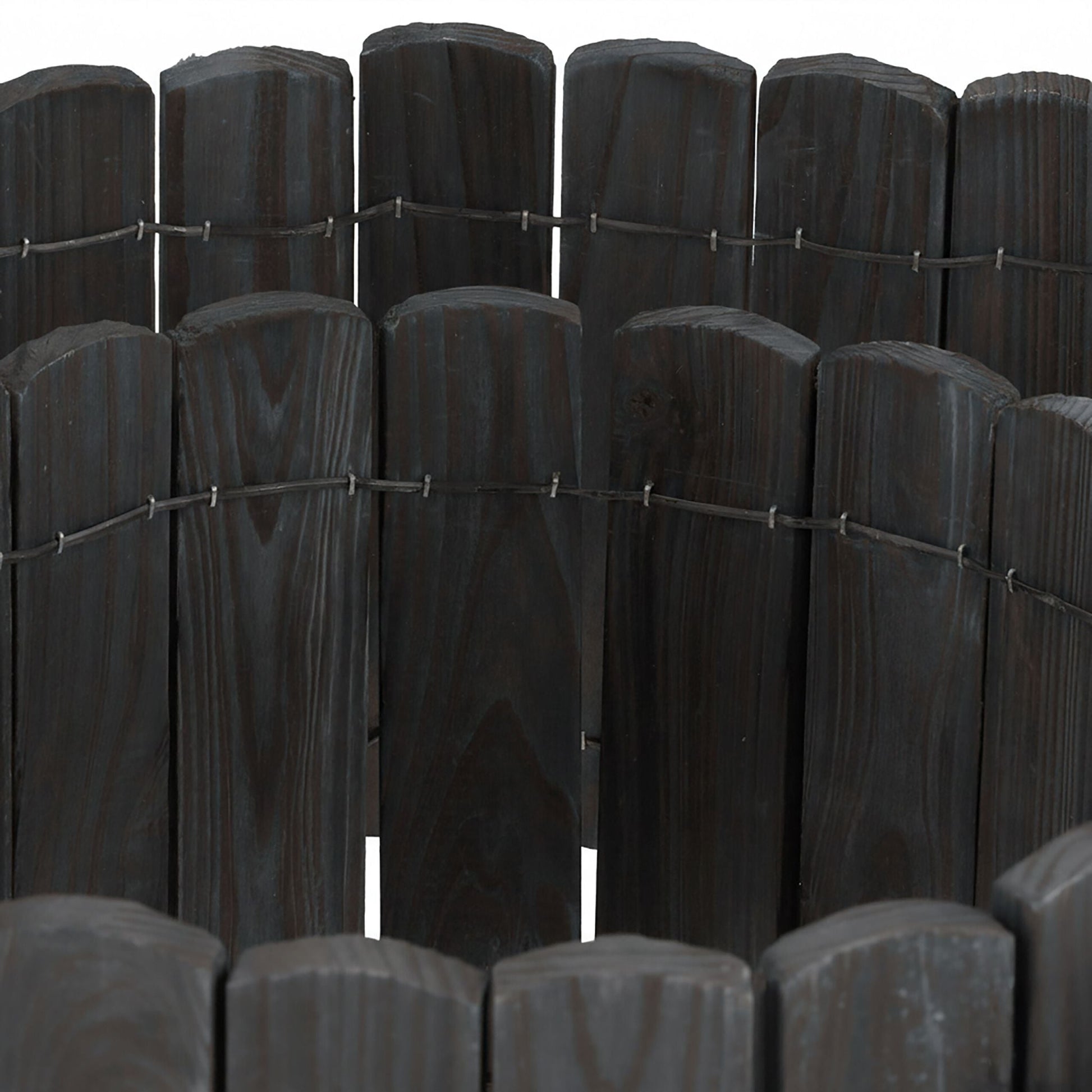 Beeteinfassung Holz flexibel Anthrazit von Relaxdays