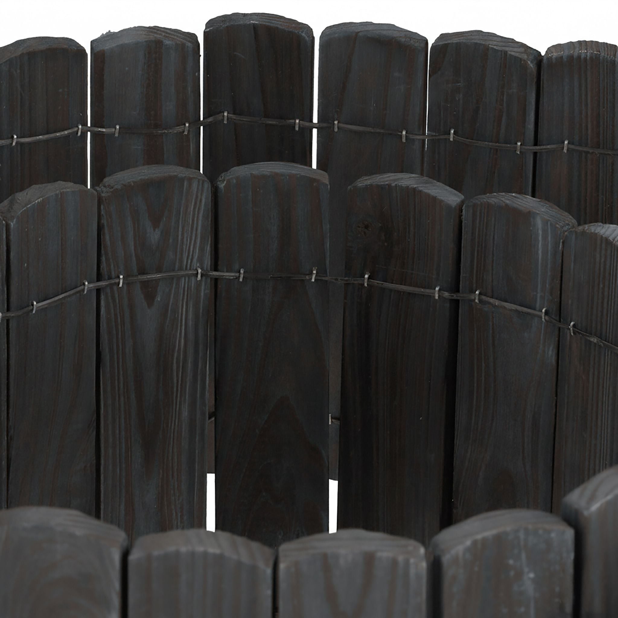 Beeteinfassung Holz flexibel Anthrazit von Relaxdays