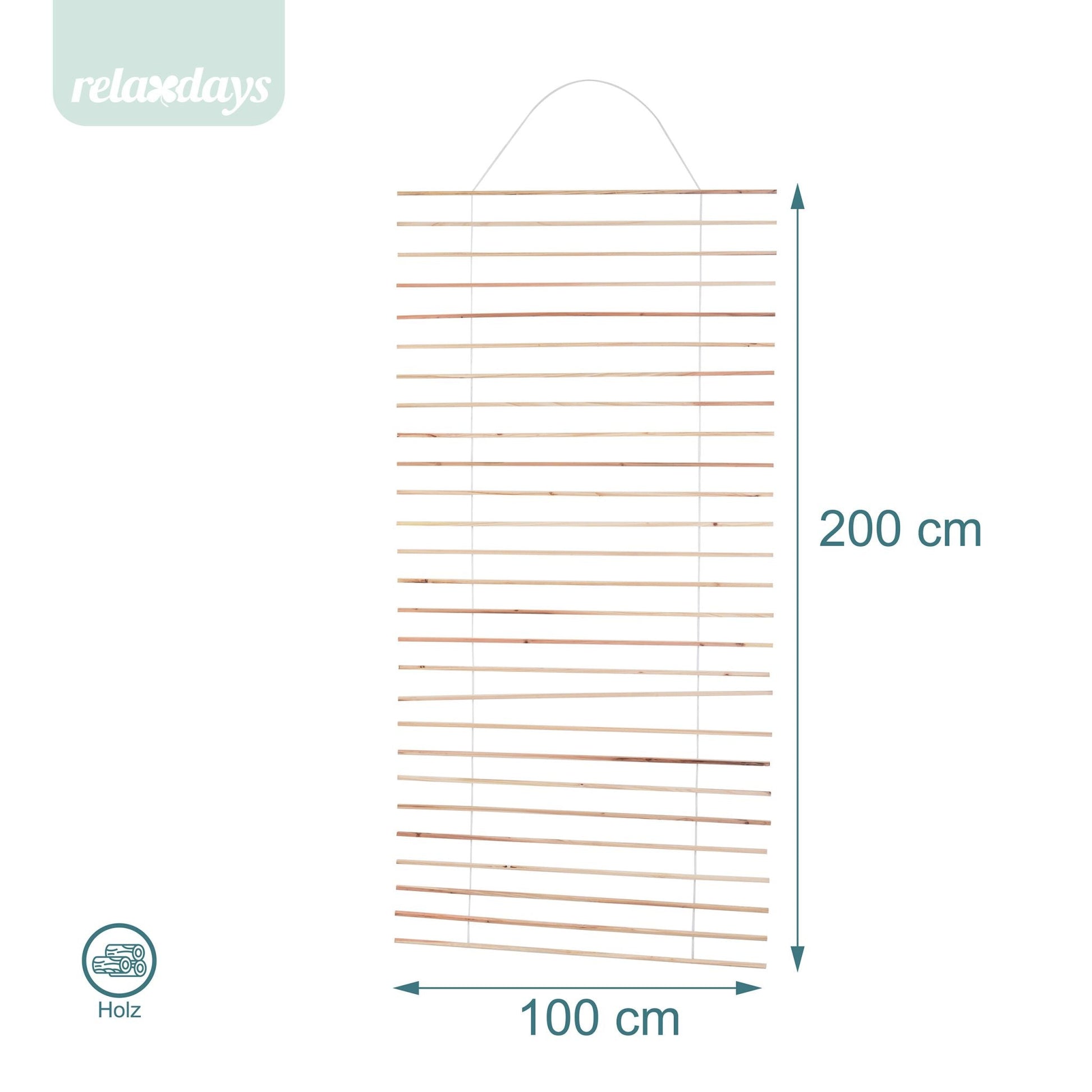 Wandspalier Holz 200 x 100cm Weiss-Hellbraun von Relaxdays