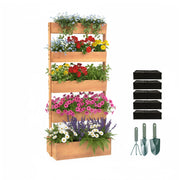 Vertikalbeet mit mehreren Kästen Braun von Relaxdays