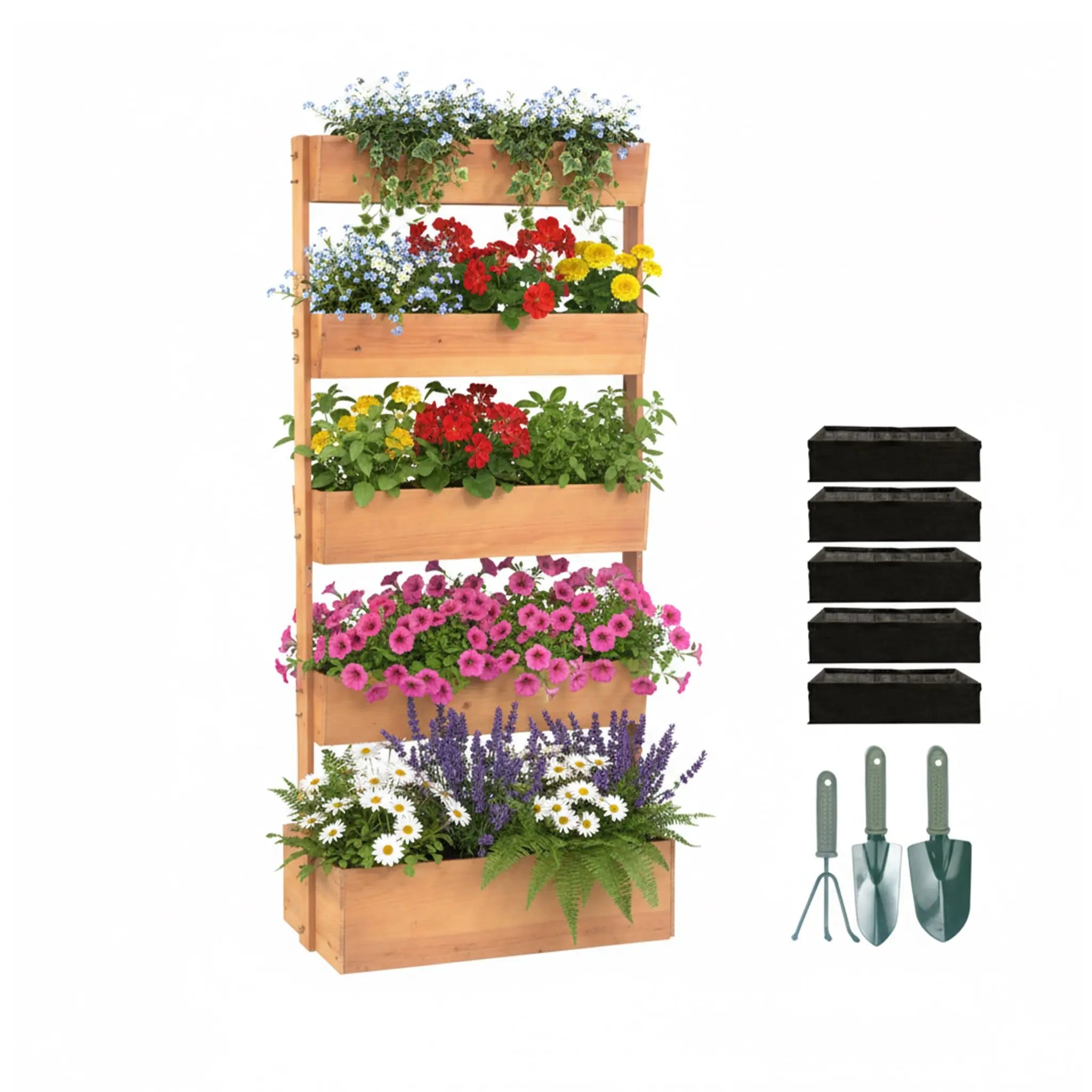 Vertikalbeet mit mehreren Kästen Braun von Relaxdays