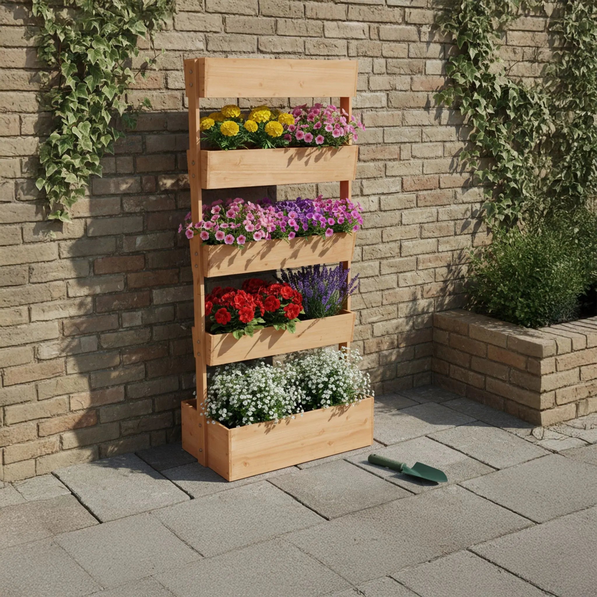 Vertikalbeet mit mehreren Kästen Braun von Relaxdays