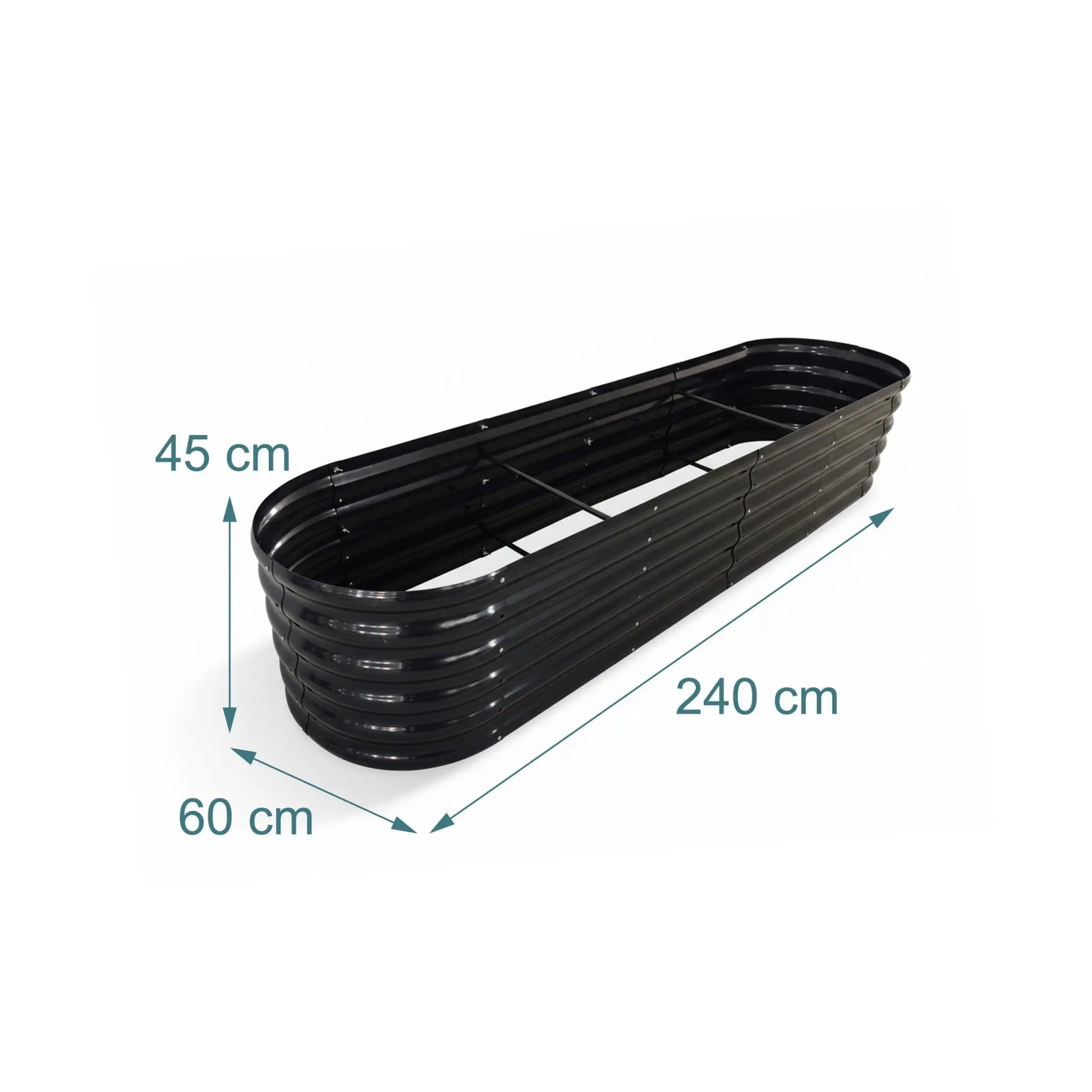 Hochbeet Metall halbrund XXL Anthrazit von Relaxdays