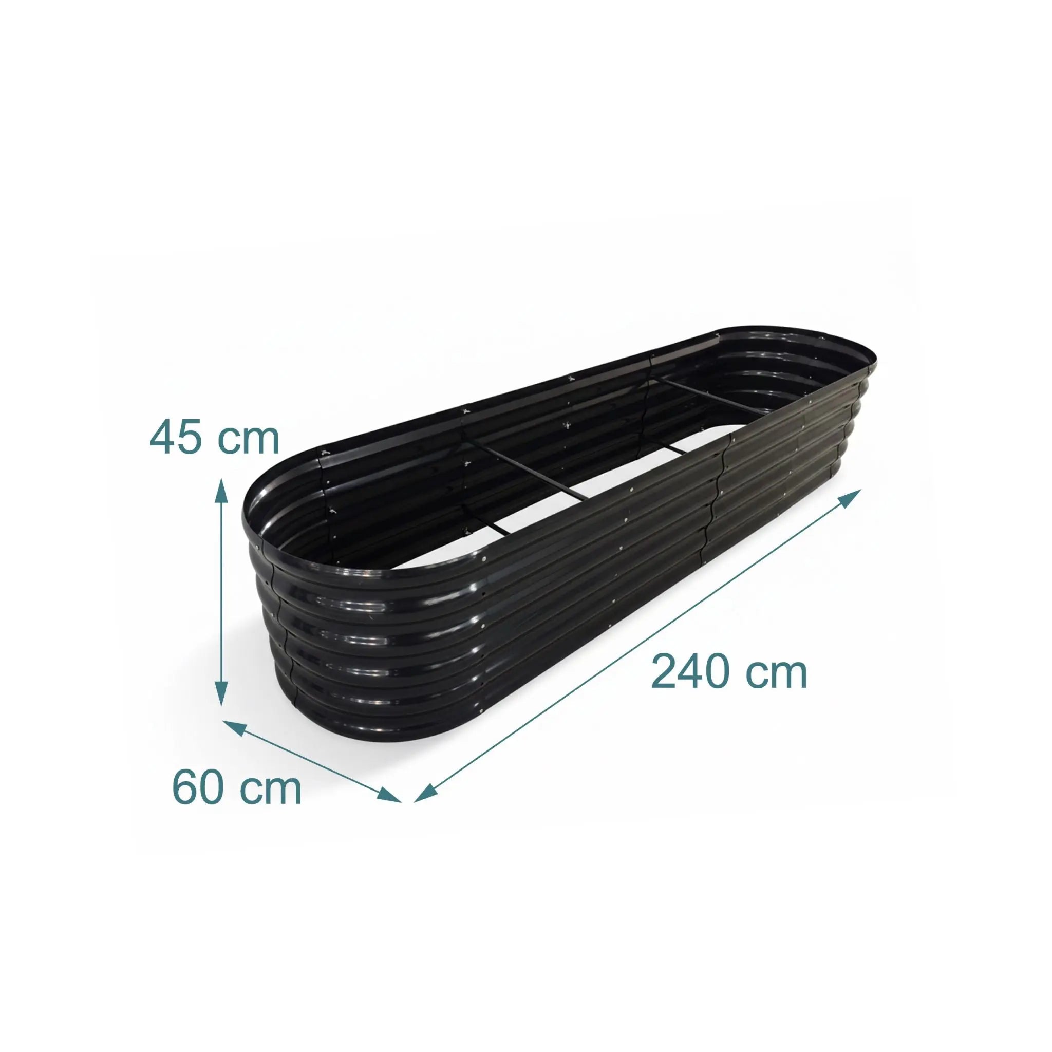 Hochbeet Metall halbrund XXL Anthrazit von Relaxdays