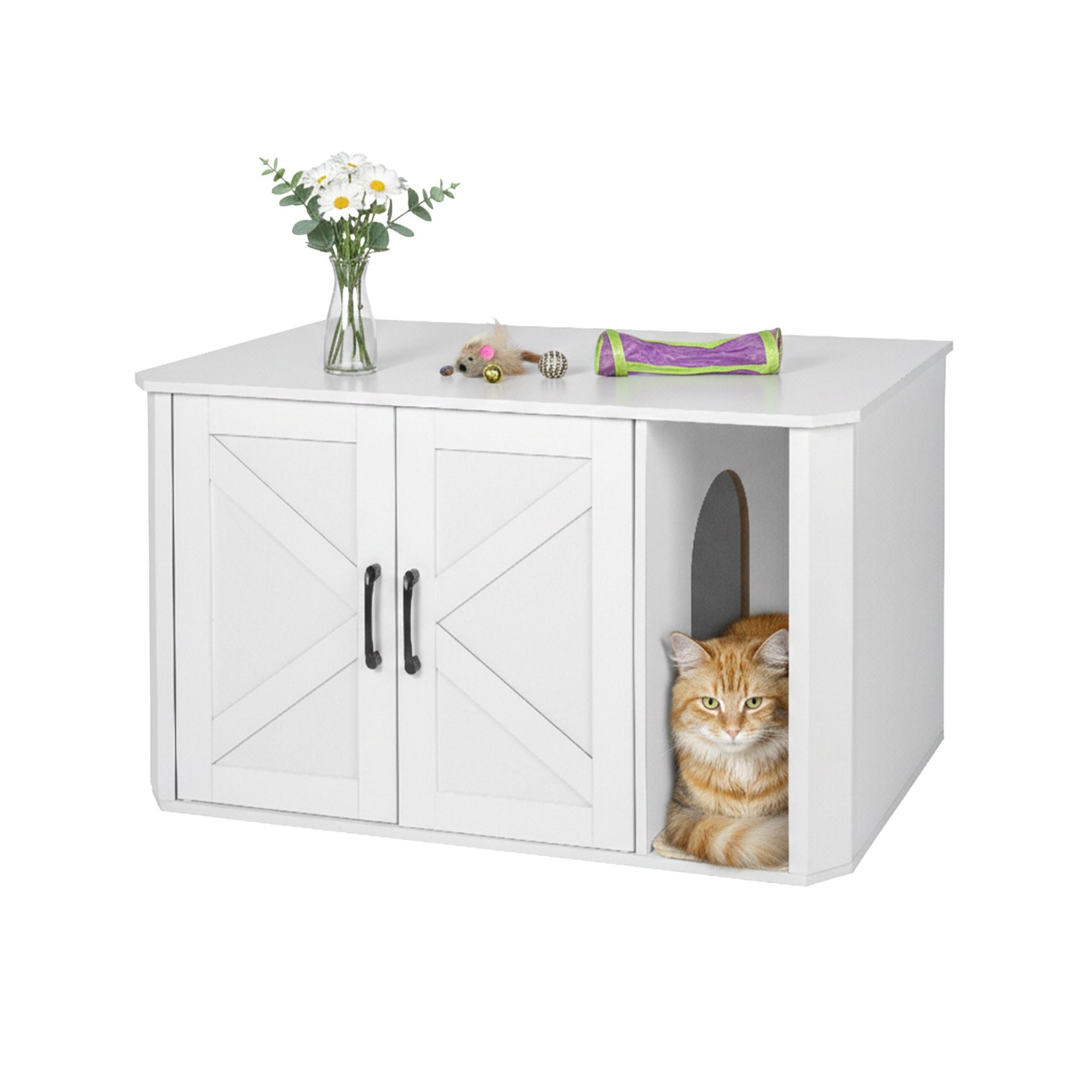 Katzenschrank für Katzenklo Weiss von Relaxdays