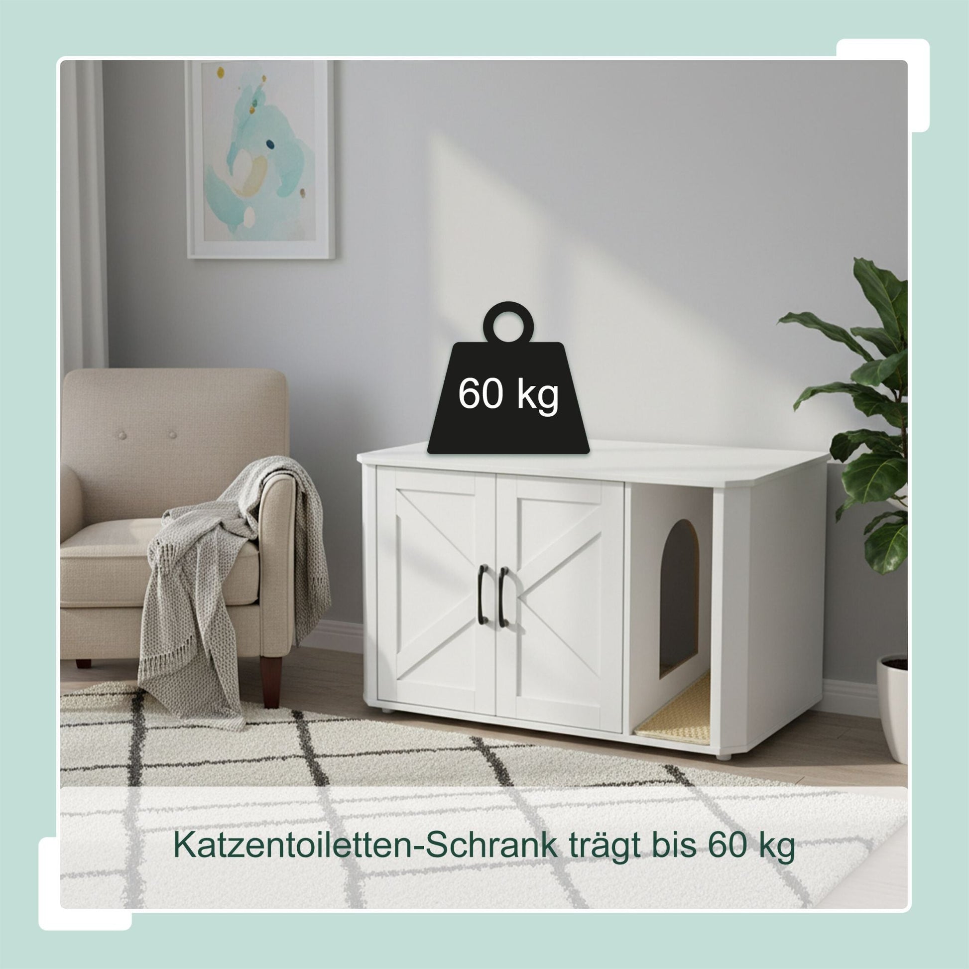 Katzenschrank für Katzenklo Weiss von Relaxdays