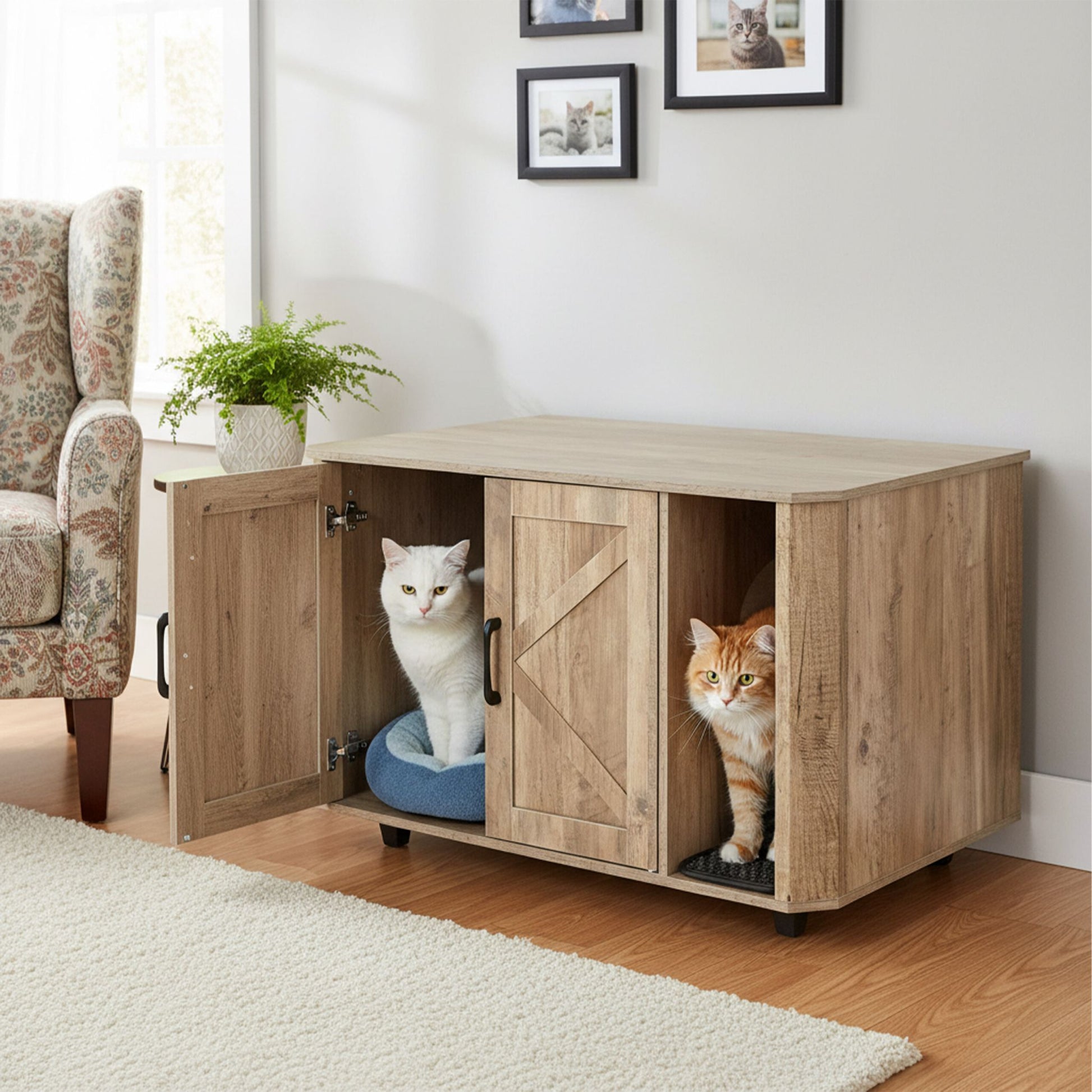 Katzenschrank für Katzenklo Braun von Relaxdays