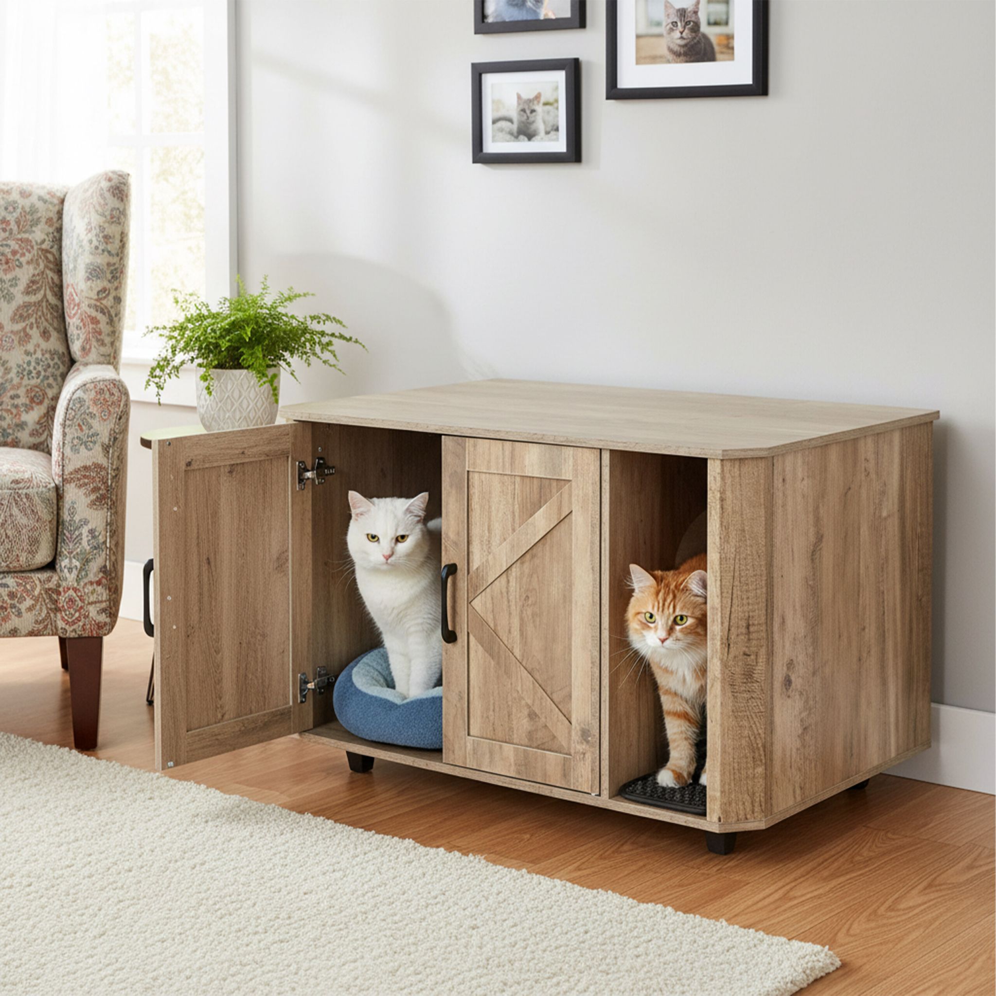 Katzenschrank für Katzenklo Braun von Relaxdays