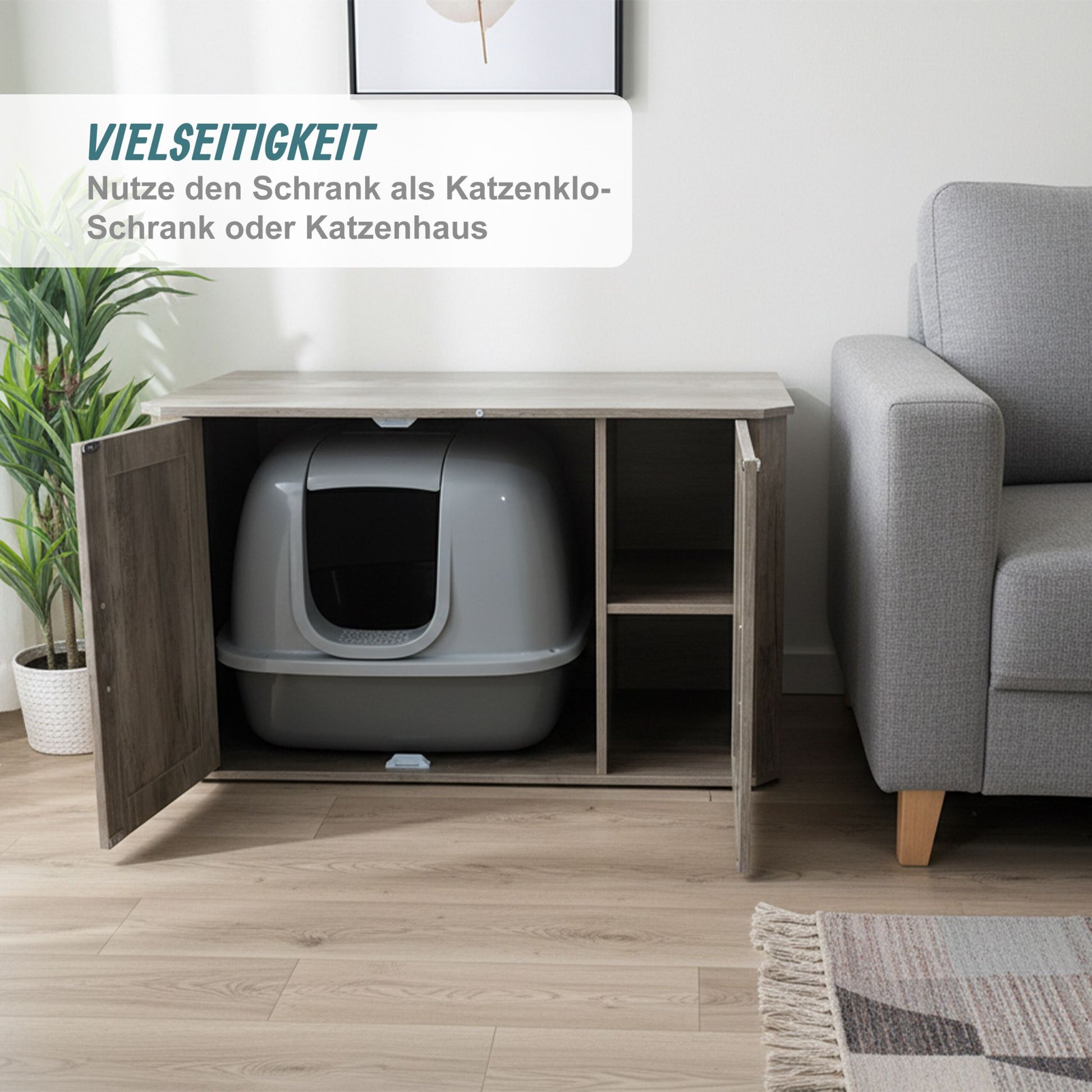 Katzenschrank für Katzenklo Braun von Relaxdays