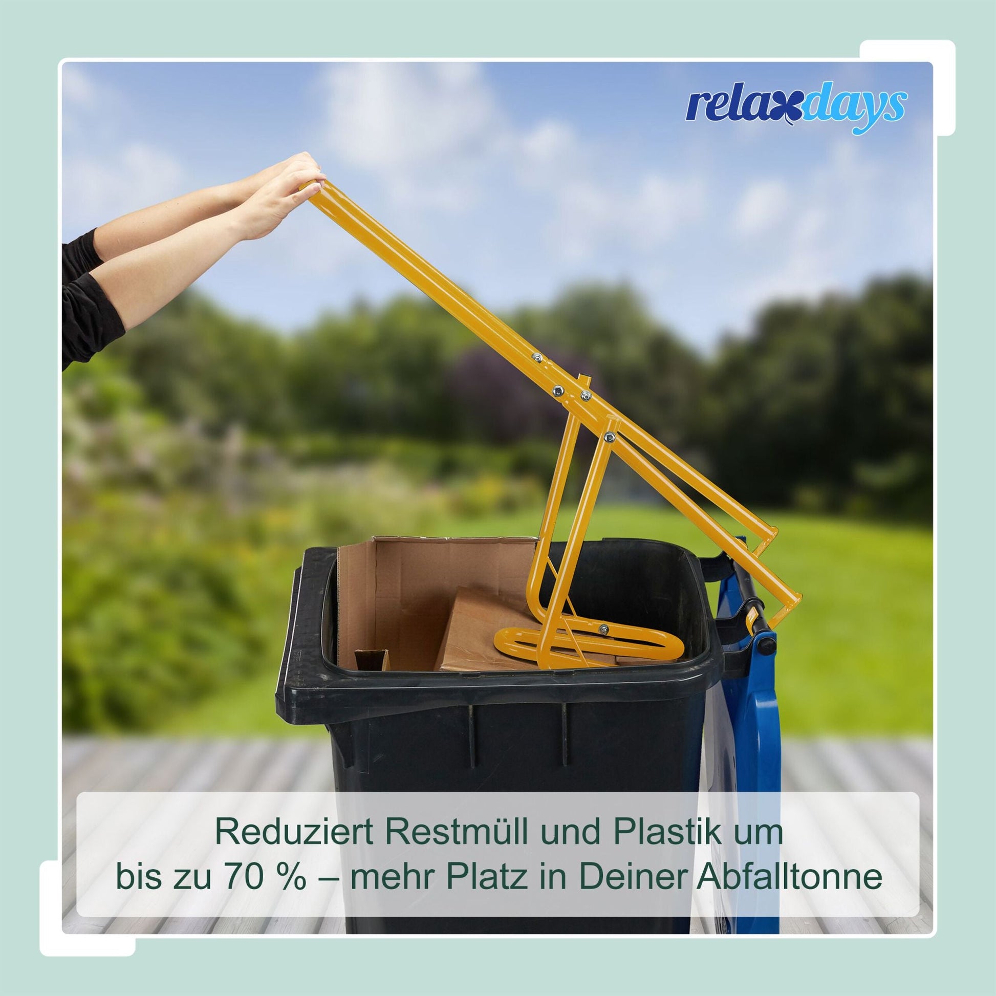 Müllpresse für die Mülltonne Gelb von Relaxdays