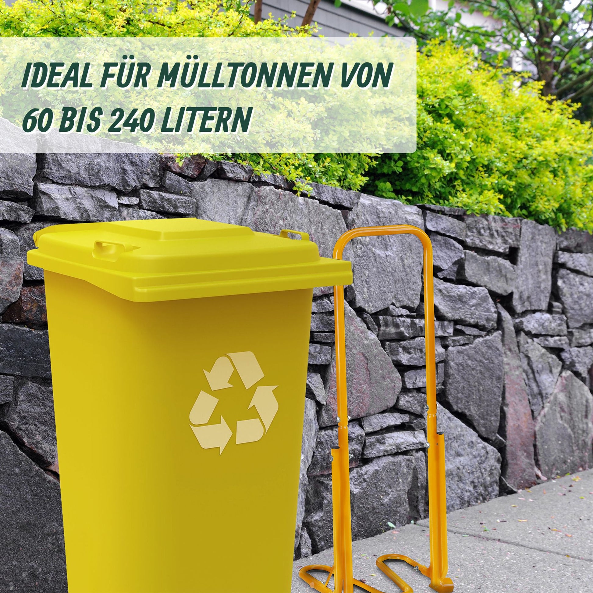 Müllpresse für die Mülltonne Gelb von Relaxdays