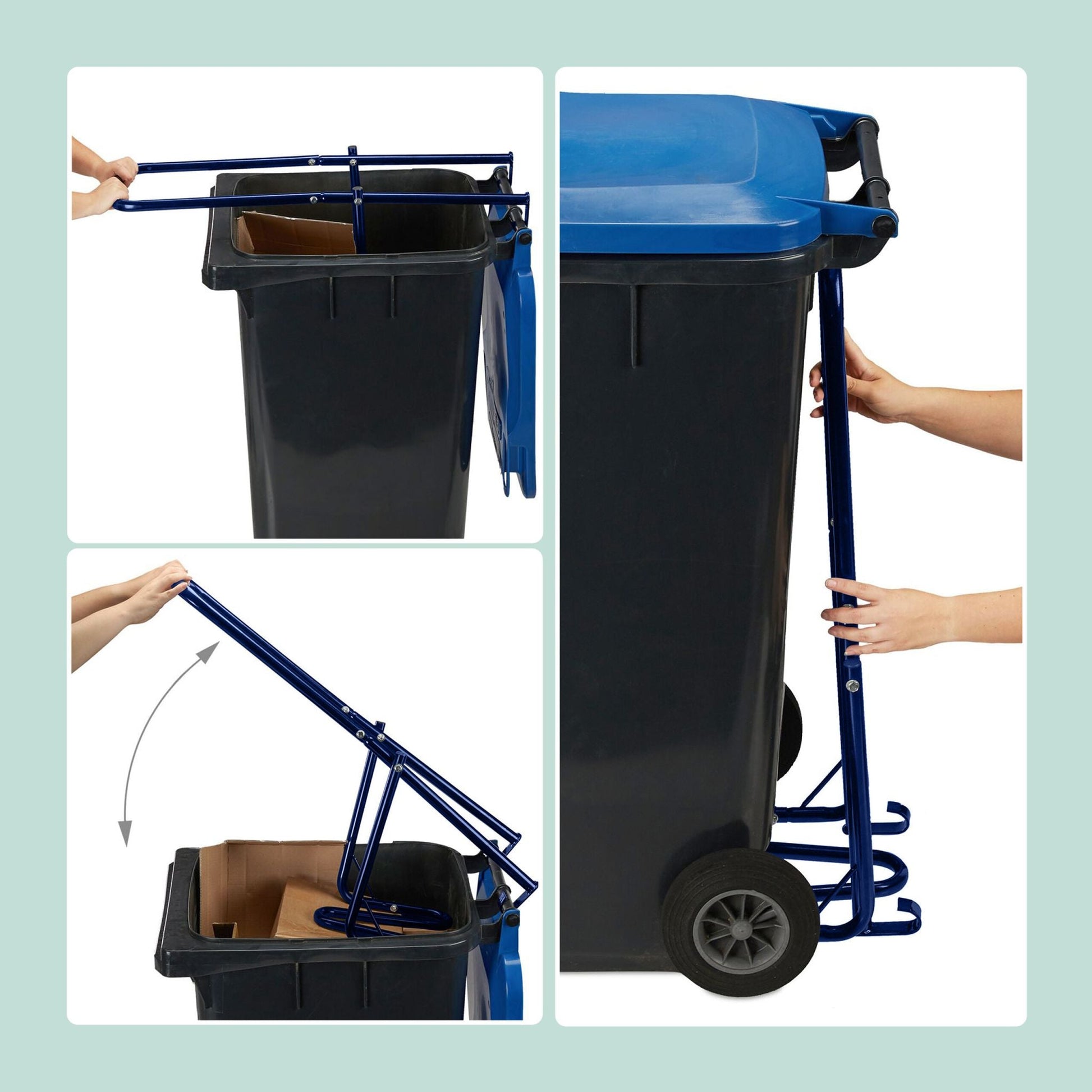 Müllpresse für die Mülltonne Blau von Relaxdays