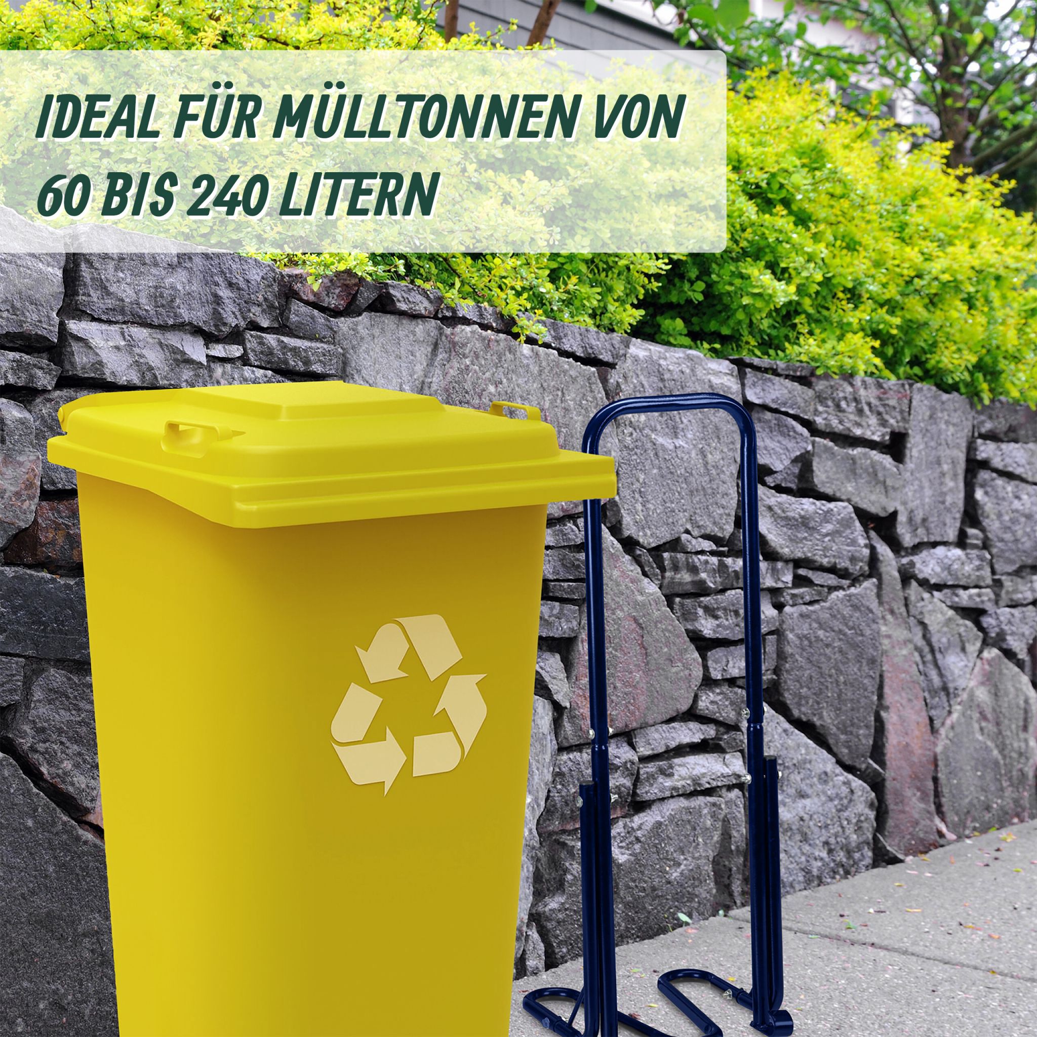 Müllpresse für die Mülltonne Blau von Relaxdays
