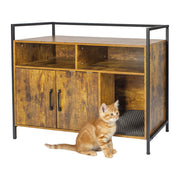 Katzenschrank für Katzenklo Dunkelbraun-Schwarz von Relaxdays