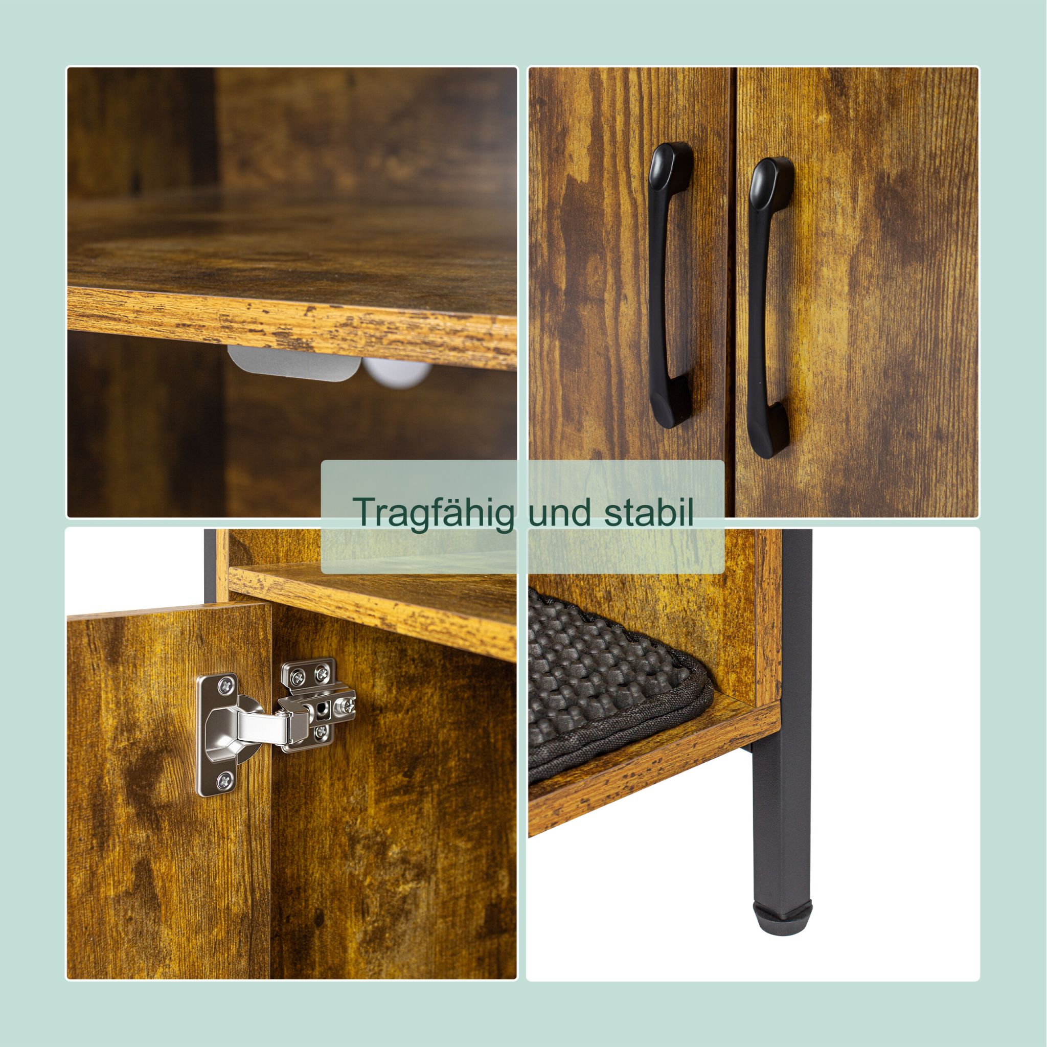 Katzenschrank für Katzenklo Dunkelbraun-Schwarz von Relaxdays