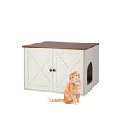Katzenschrank für Katzenklo Braun-Creme von Relaxdays