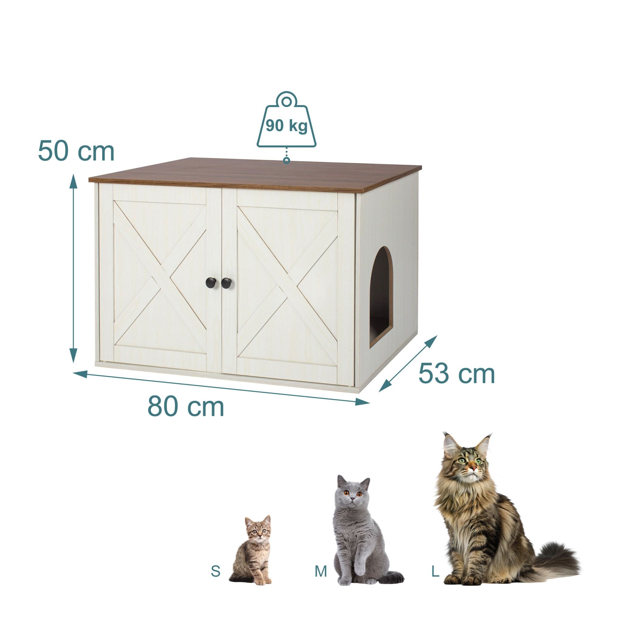 Katzenschrank für Katzenklo Braun-Creme von Relaxdays