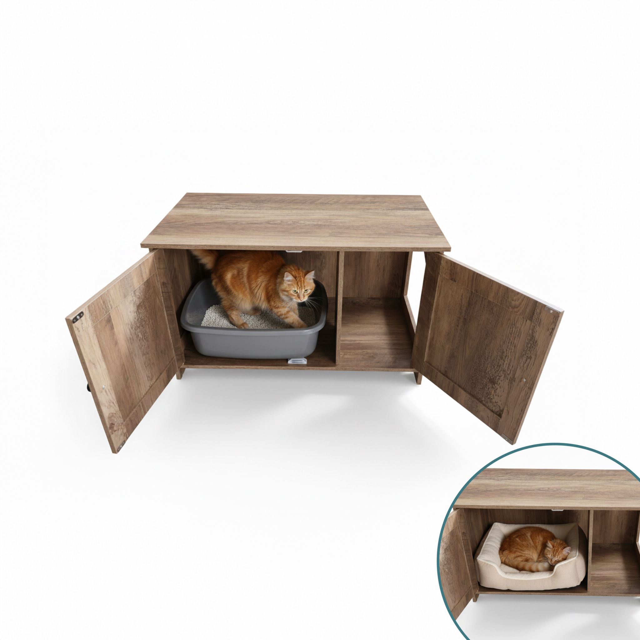 Katzenschrank für Katzenklo Braun von Relaxdays