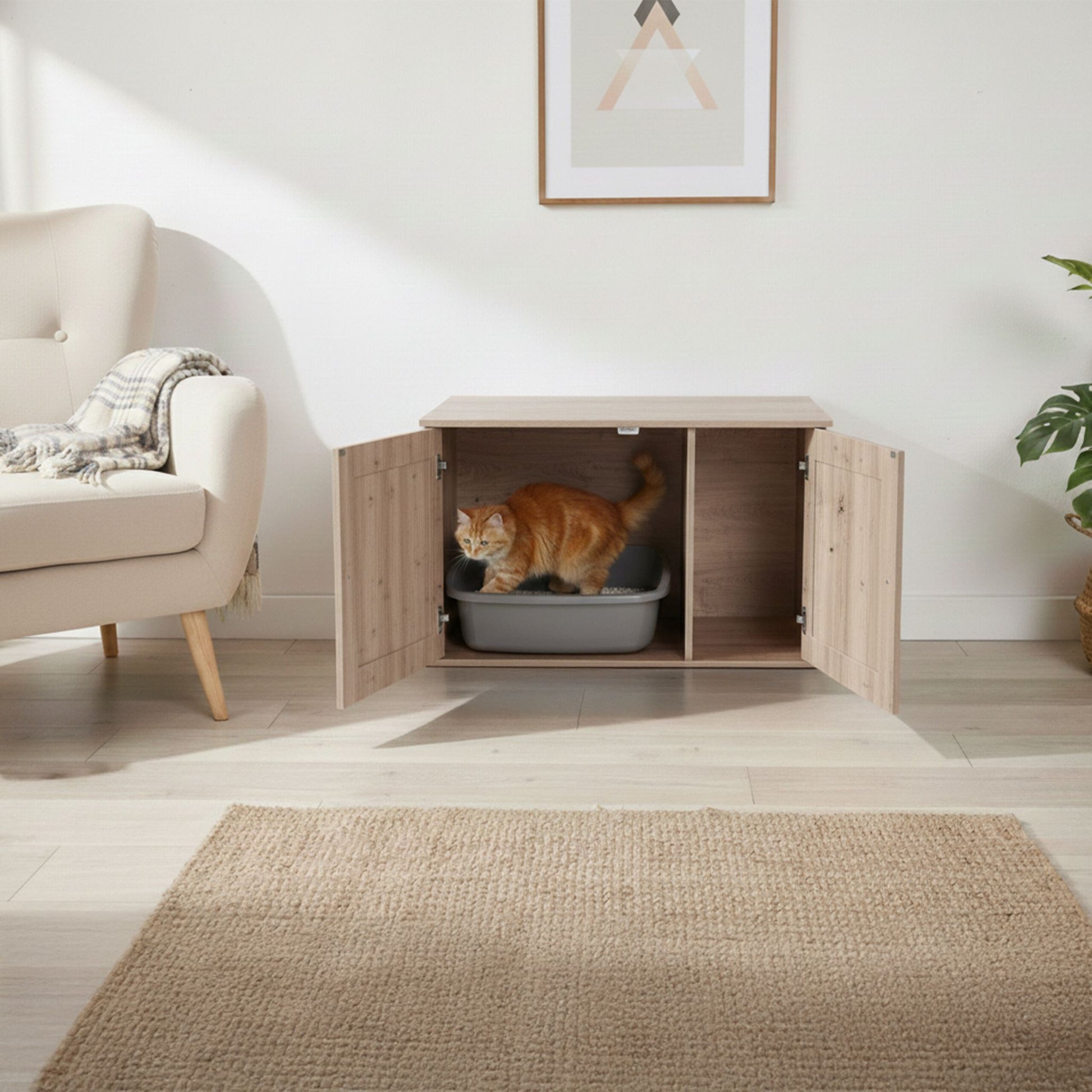 Katzenschrank für Katzenklo Braun von Relaxdays