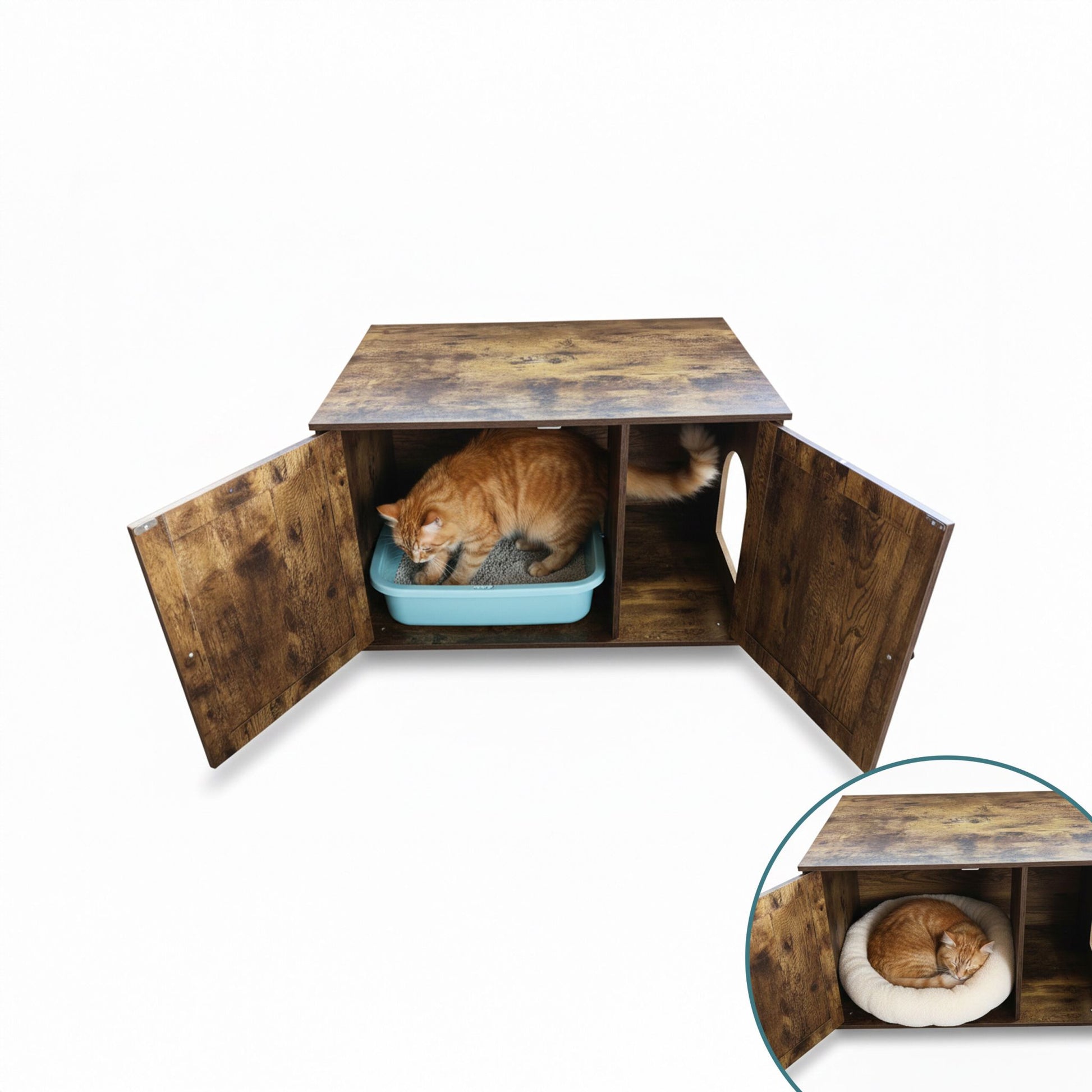 Katzenschrank für Katzenklo Dunkelbraun von Relaxdays