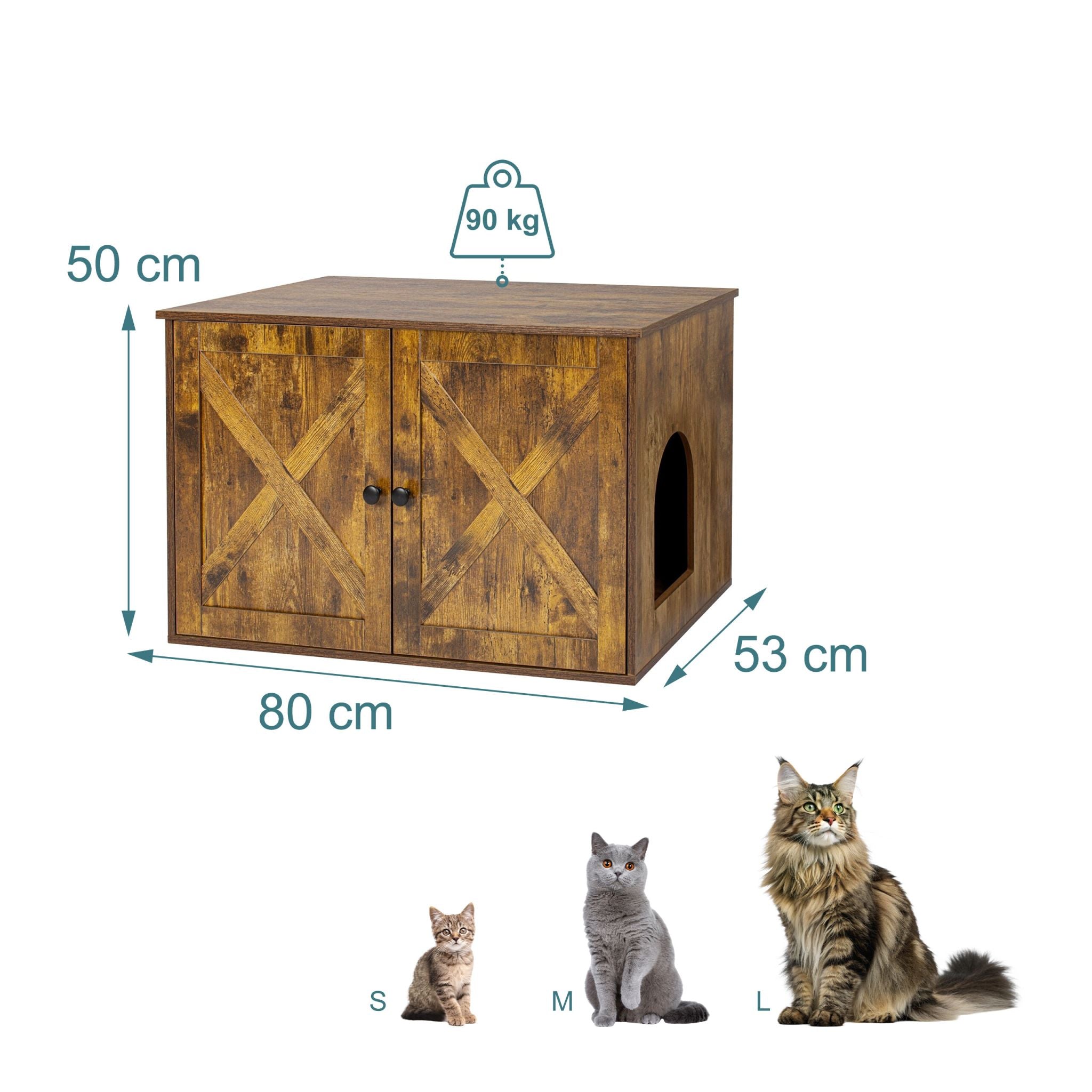 Katzenschrank für Katzenklo Dunkelbraun von Relaxdays
