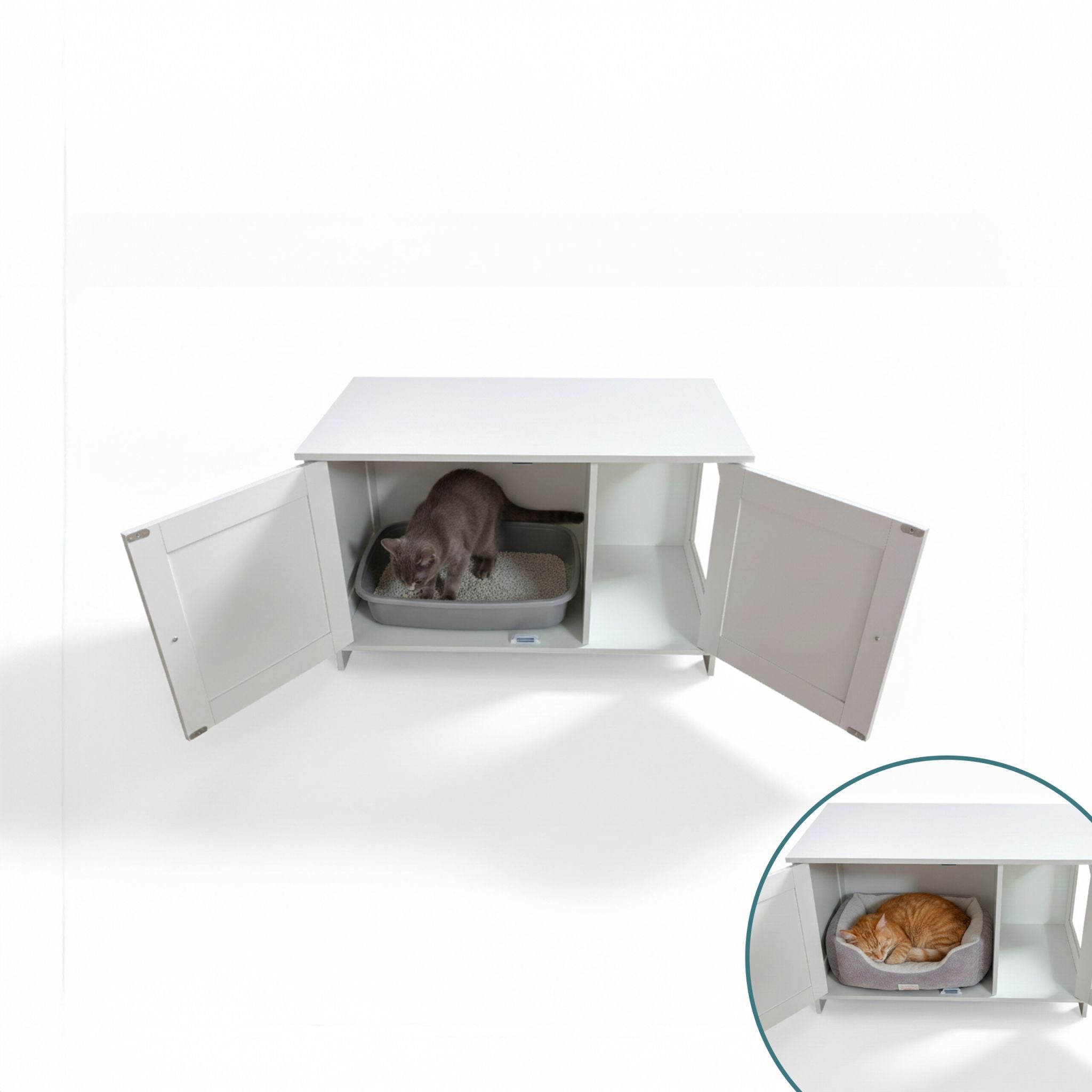 Katzenschrank für Katzenklo Weiss von Relaxdays