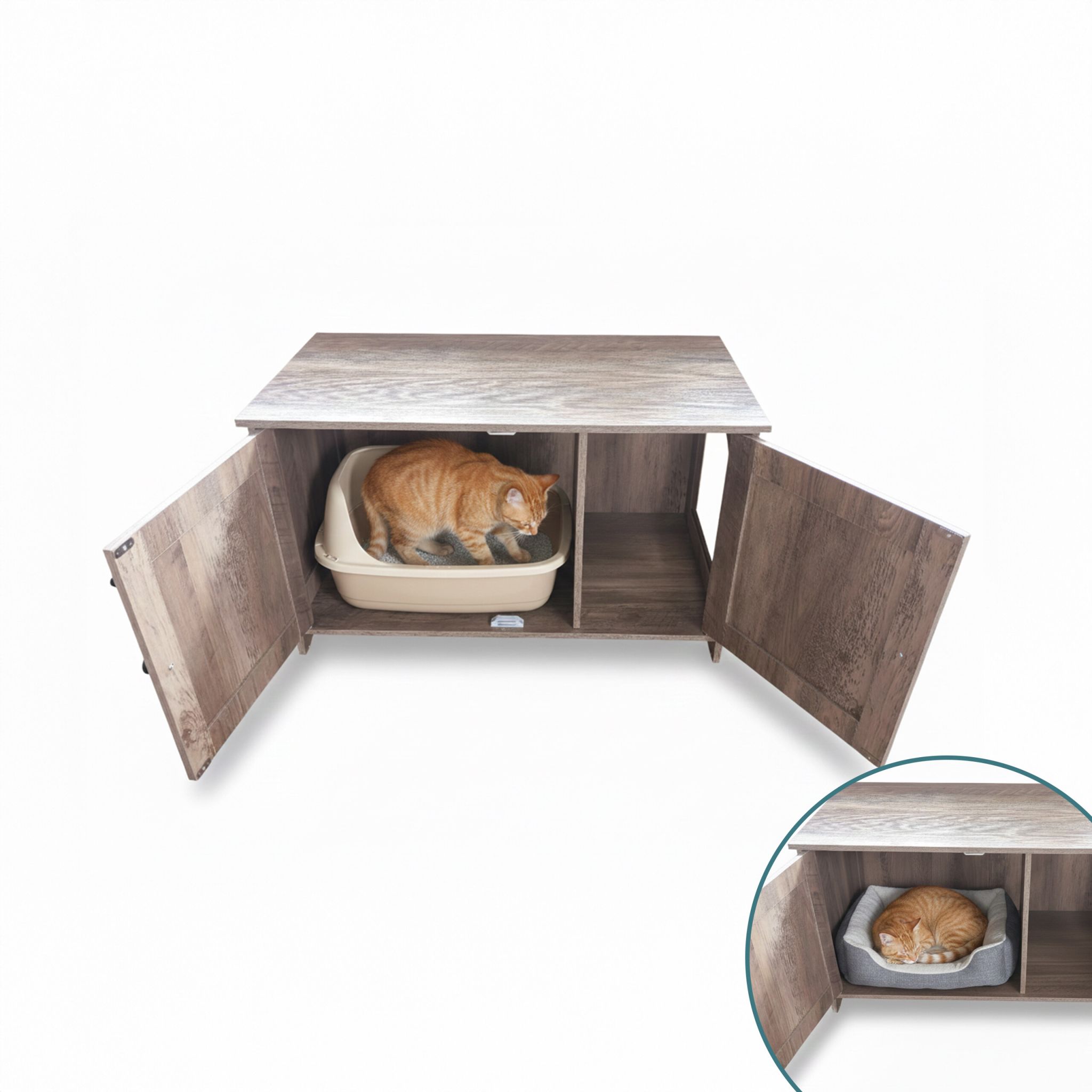 Katzenschrank für Katzenklo Braun von Relaxdays
